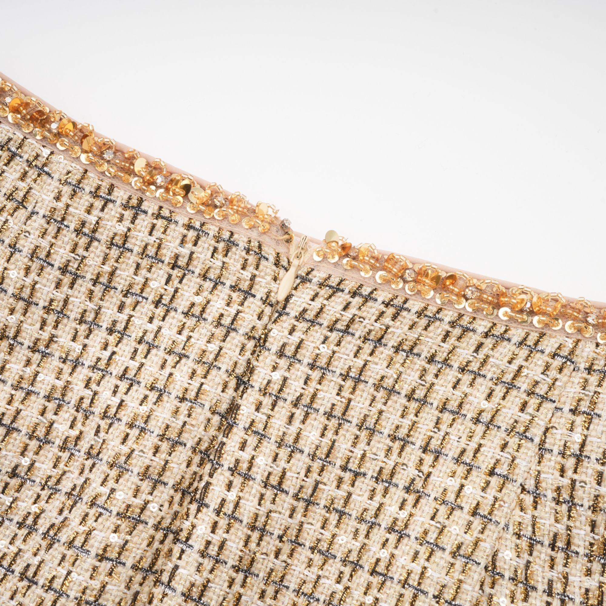 Aëlle gold tweed sequin jacket & skirt matching set