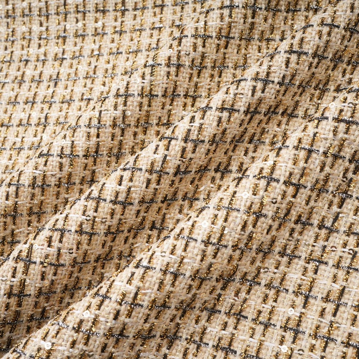 Aëlle gold tweed sequin jacket & skirt matching set