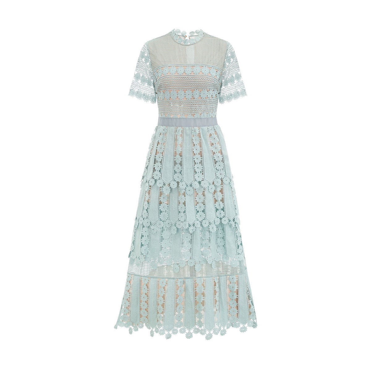 Océane green floral embroidered midi dress (Final Sale-US Only)