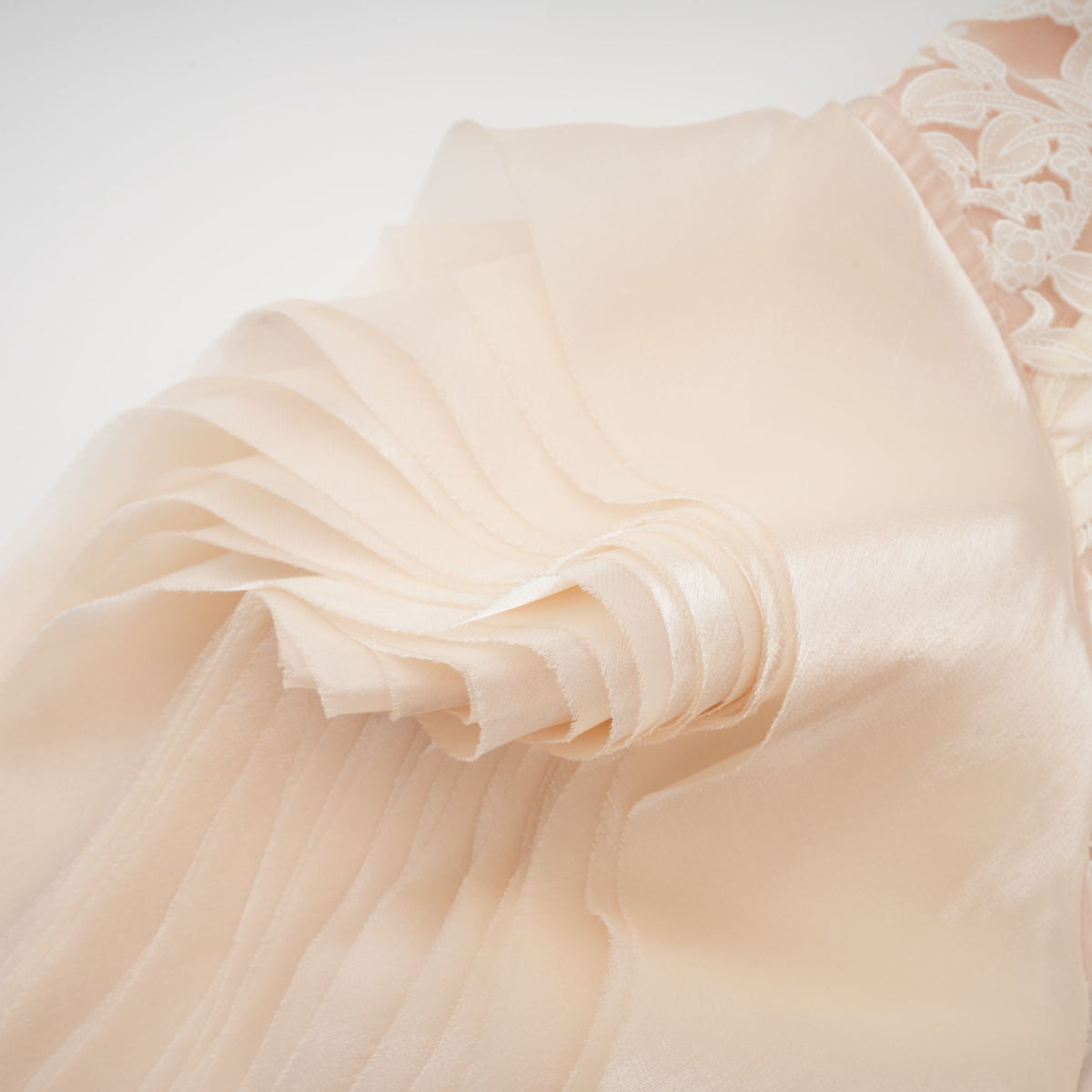 Irène neutrals lace layered corset maxi dress