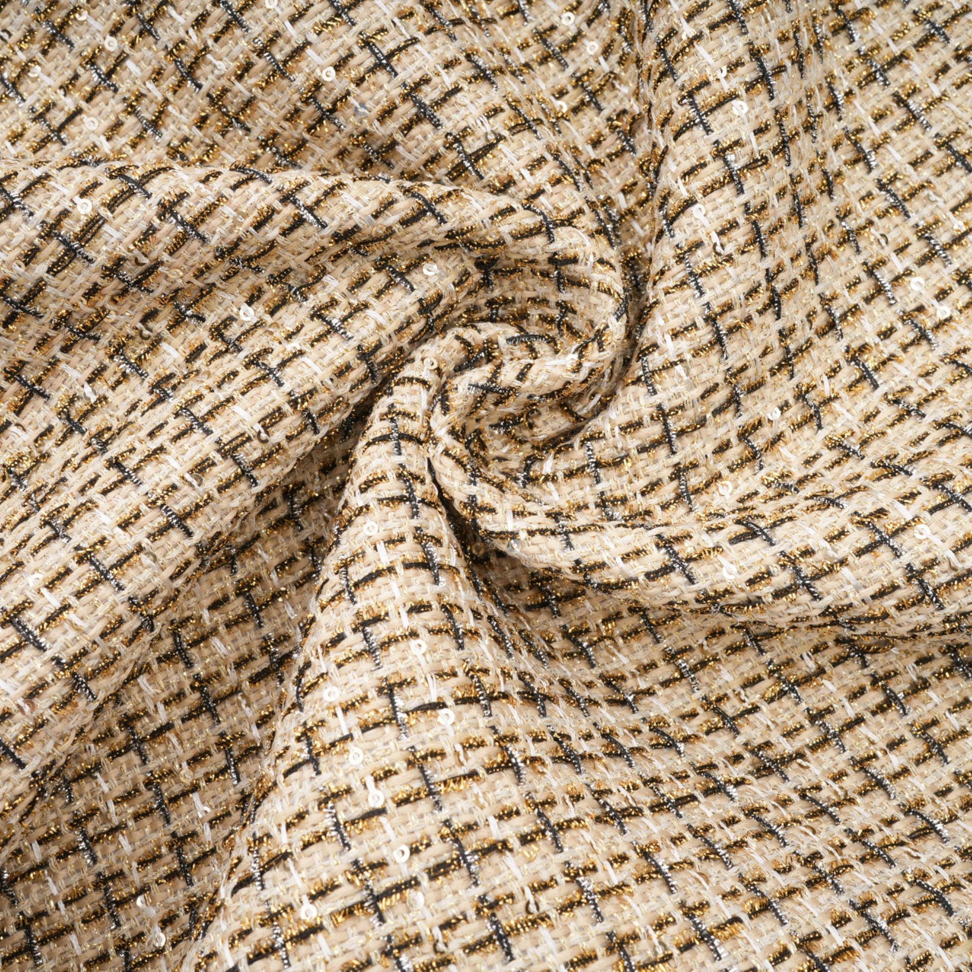 Aëlle gold tweed sequin jacket & skirt matching set