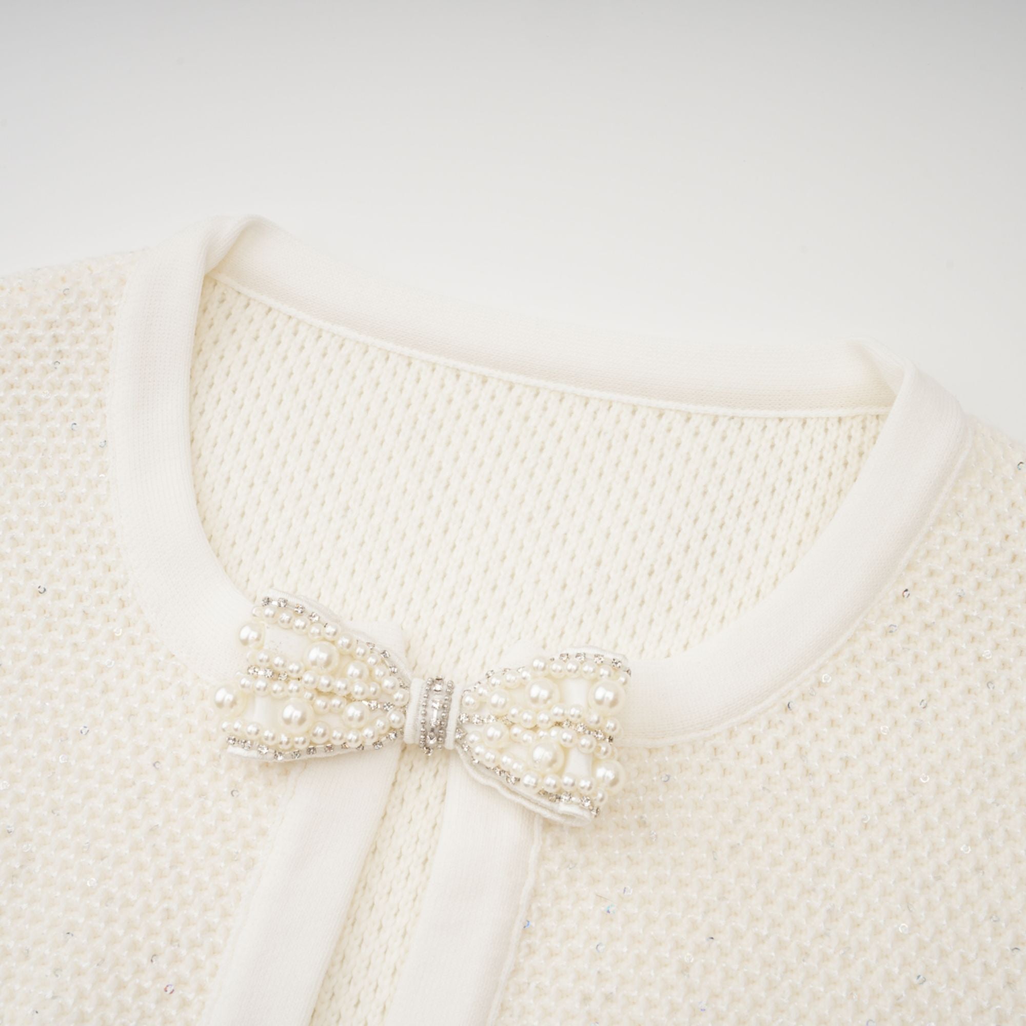 Adélade White Embellished Knit Midi Dress (Final Sale-US Only)