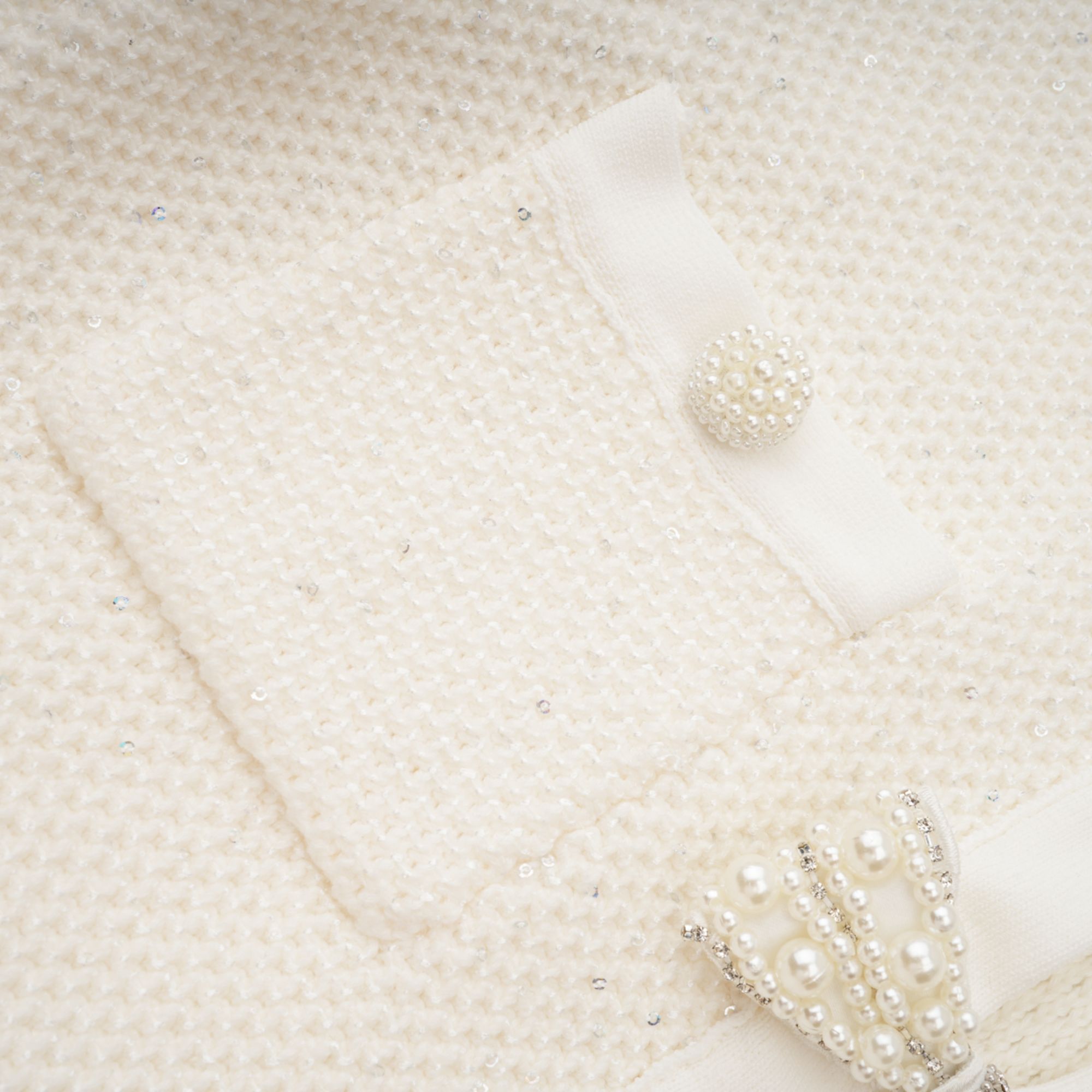 Adélade White Embellished Knit Midi Dress (Final Sale-US Only)
