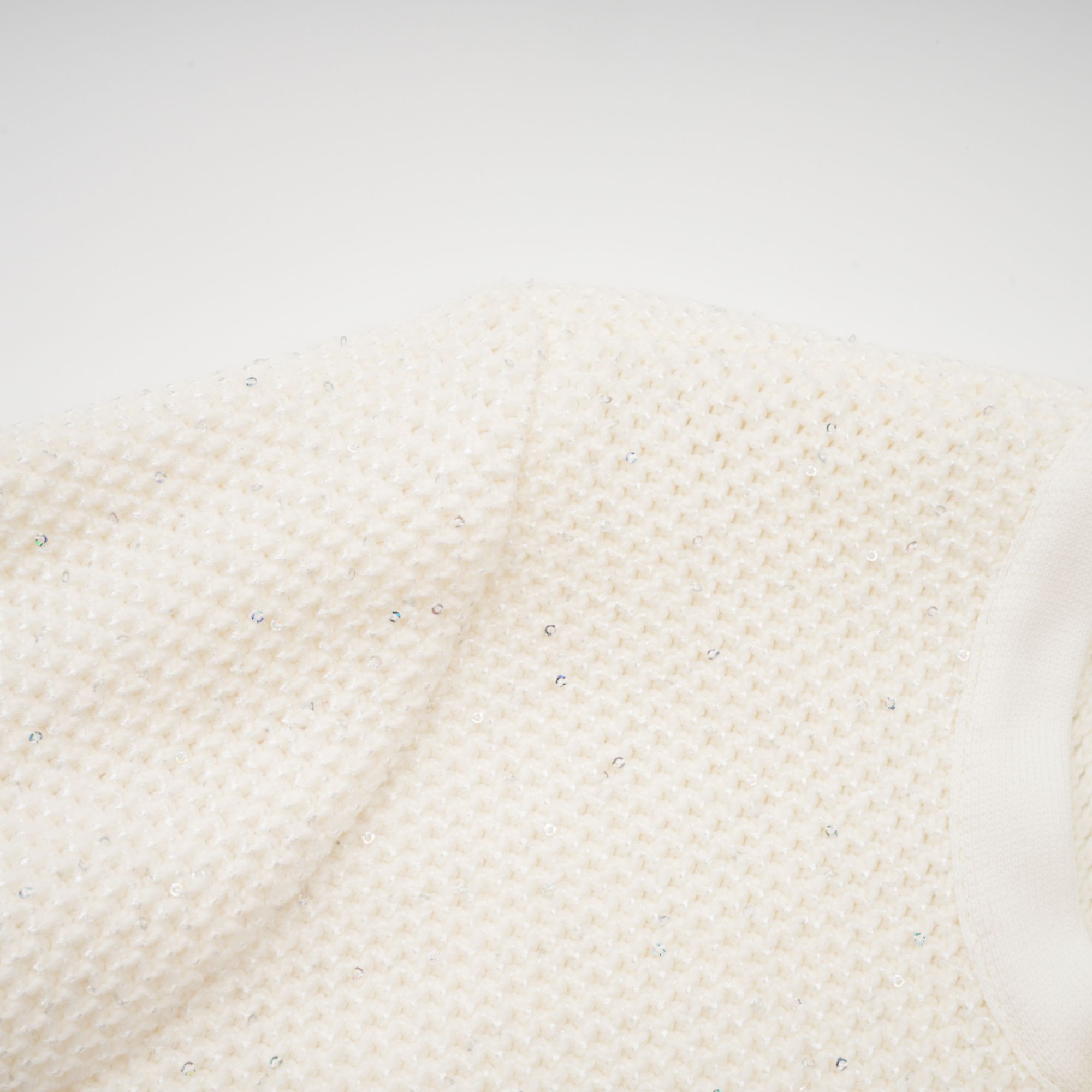 Adélade White Embellished Knit Midi Dress