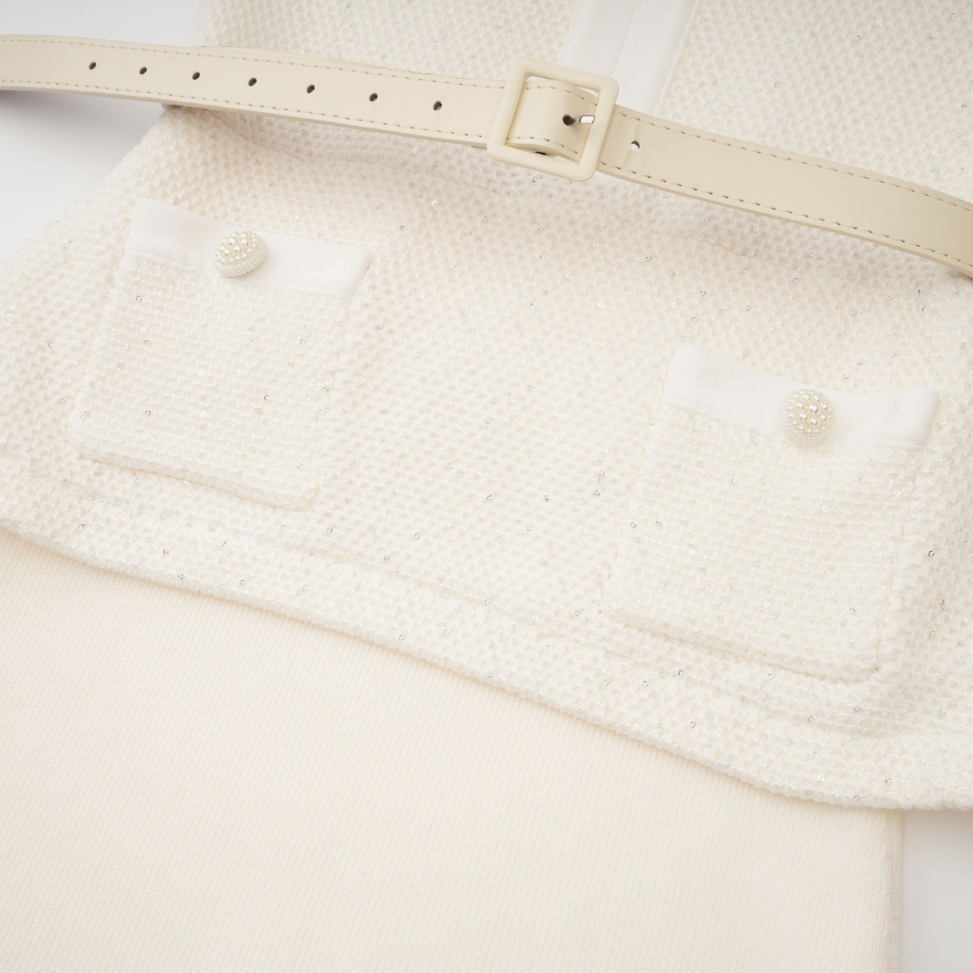 Adélade White Embellished Knit Midi Dress (Final Sale-US Only)