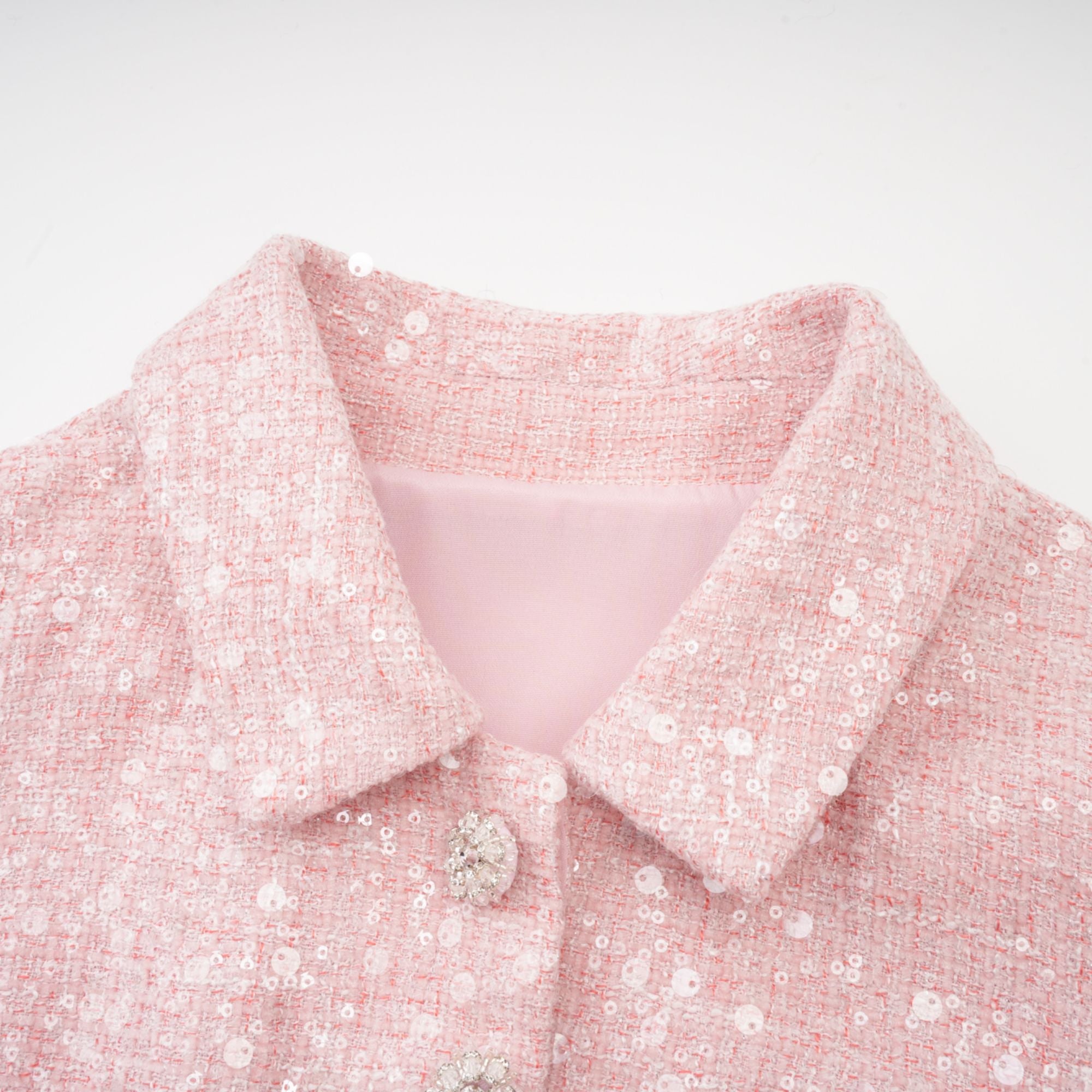 Élise pink pleated embellished mini dress (Final Sale-US Only)