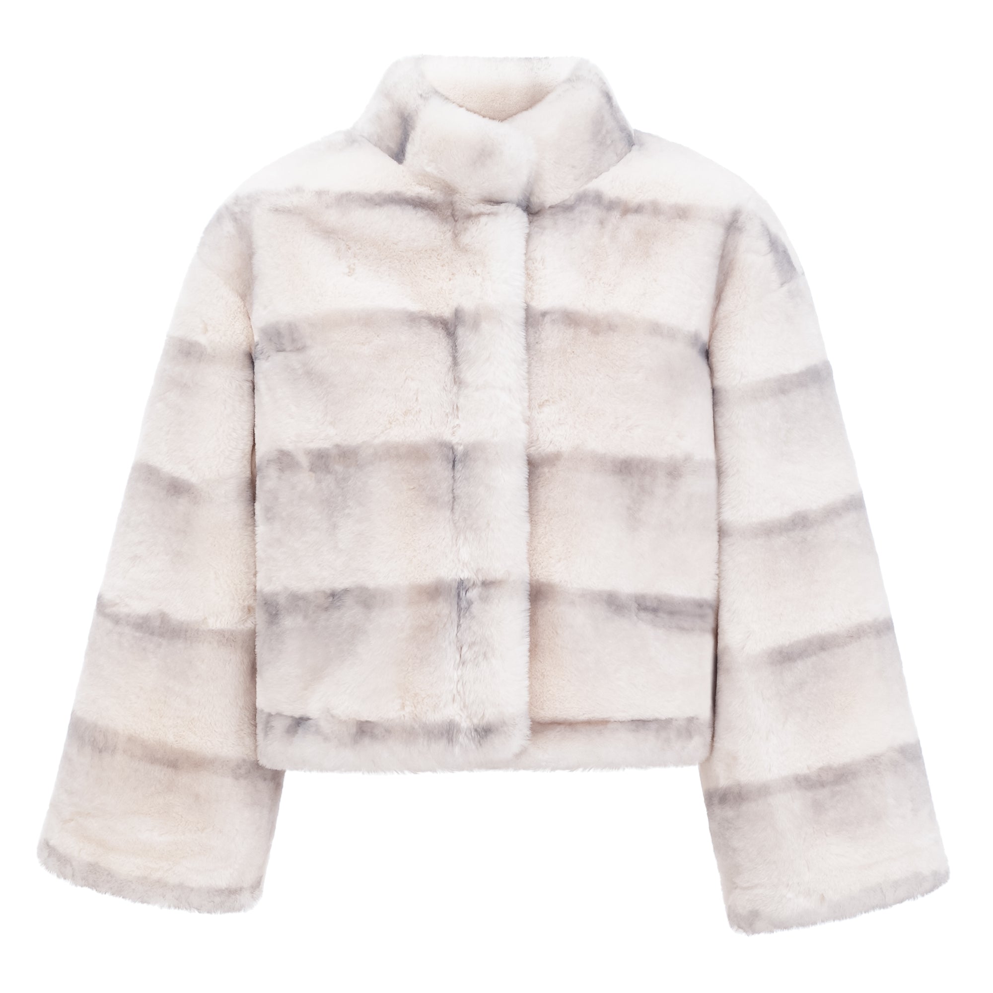 Alina White Gradient Faux Fur Short Coat (Final Sale)