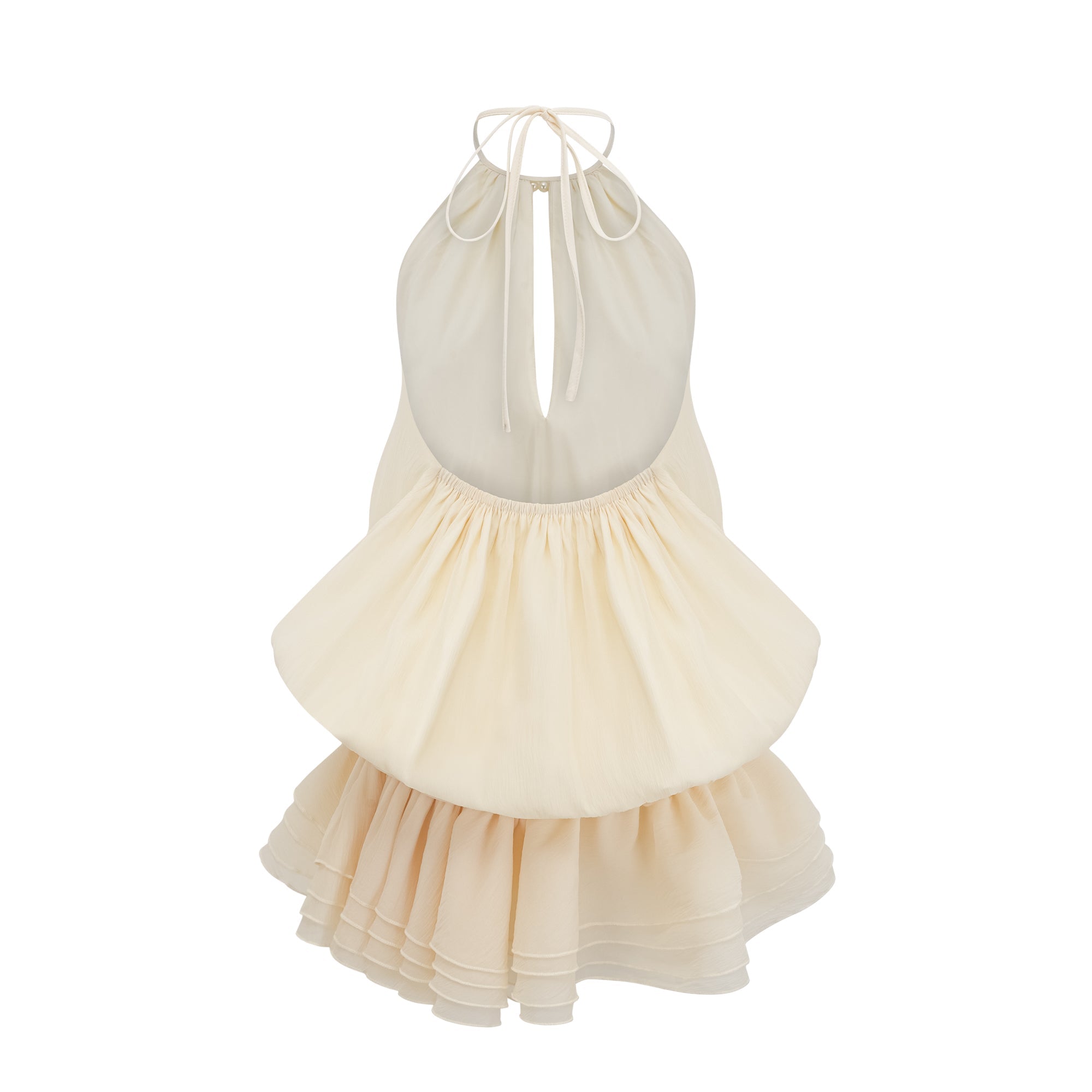 Bérénice white halterneck faux-pearl mini dress (Final Sale-US Only)