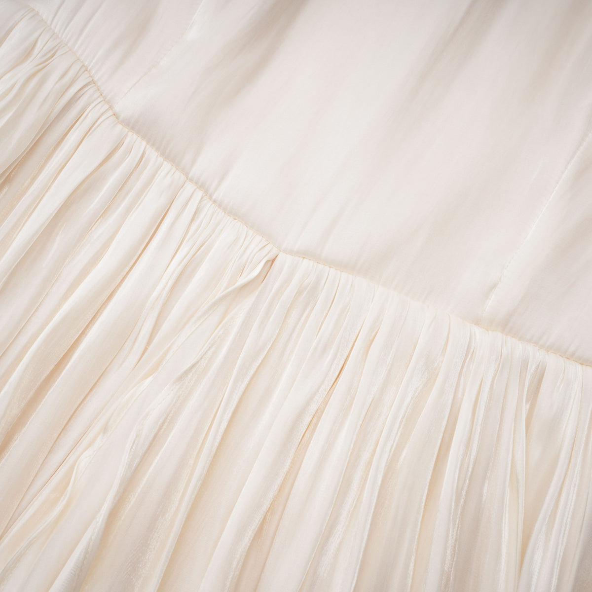 Gustave Neutral Ruched Cape Ruffled Maxi Dress (Final Sale-US Only)