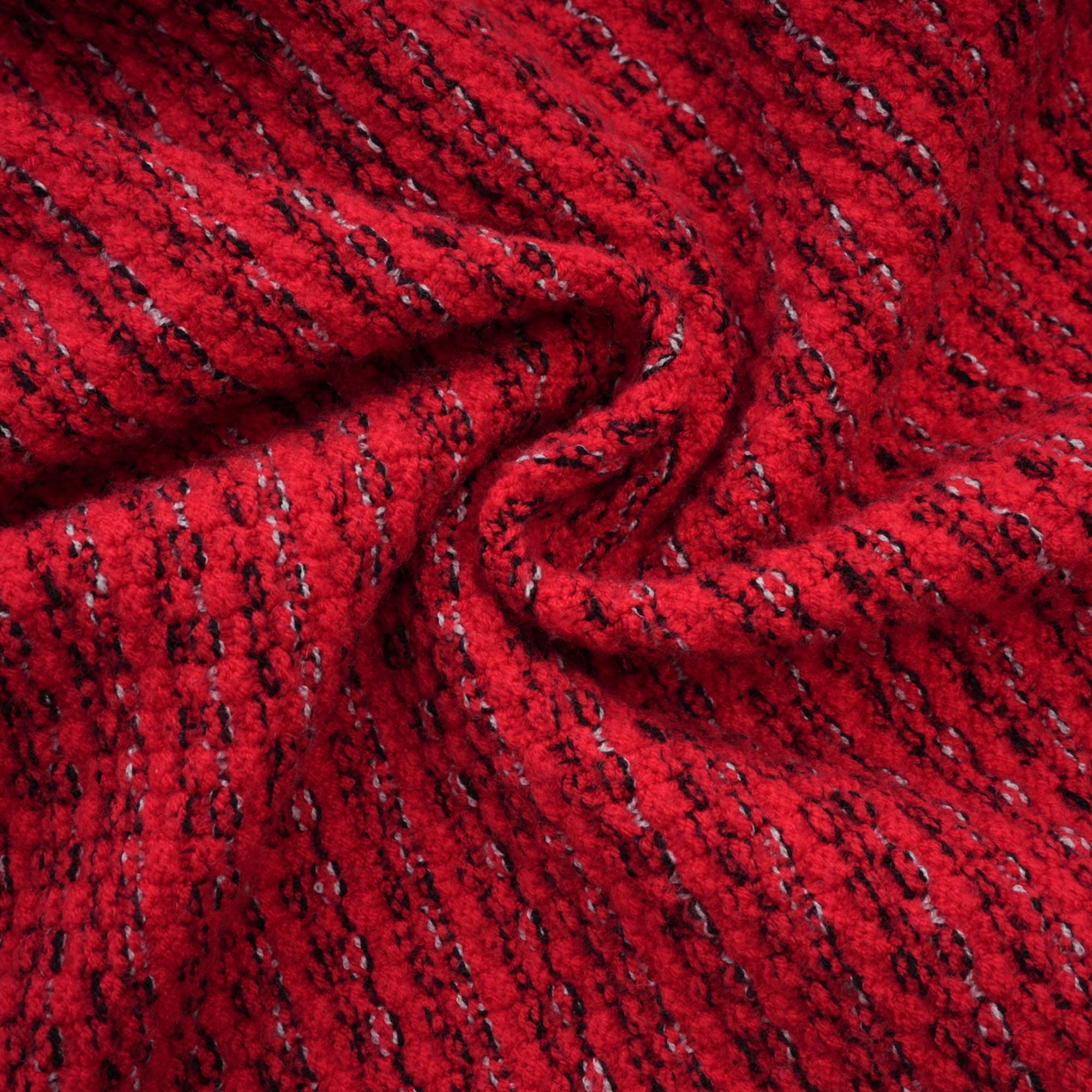 Faustine red embellished knit midi dress