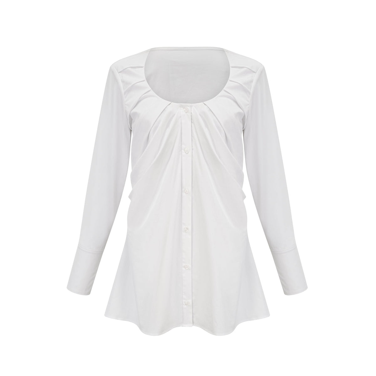Dina pleat-detail shirt dress