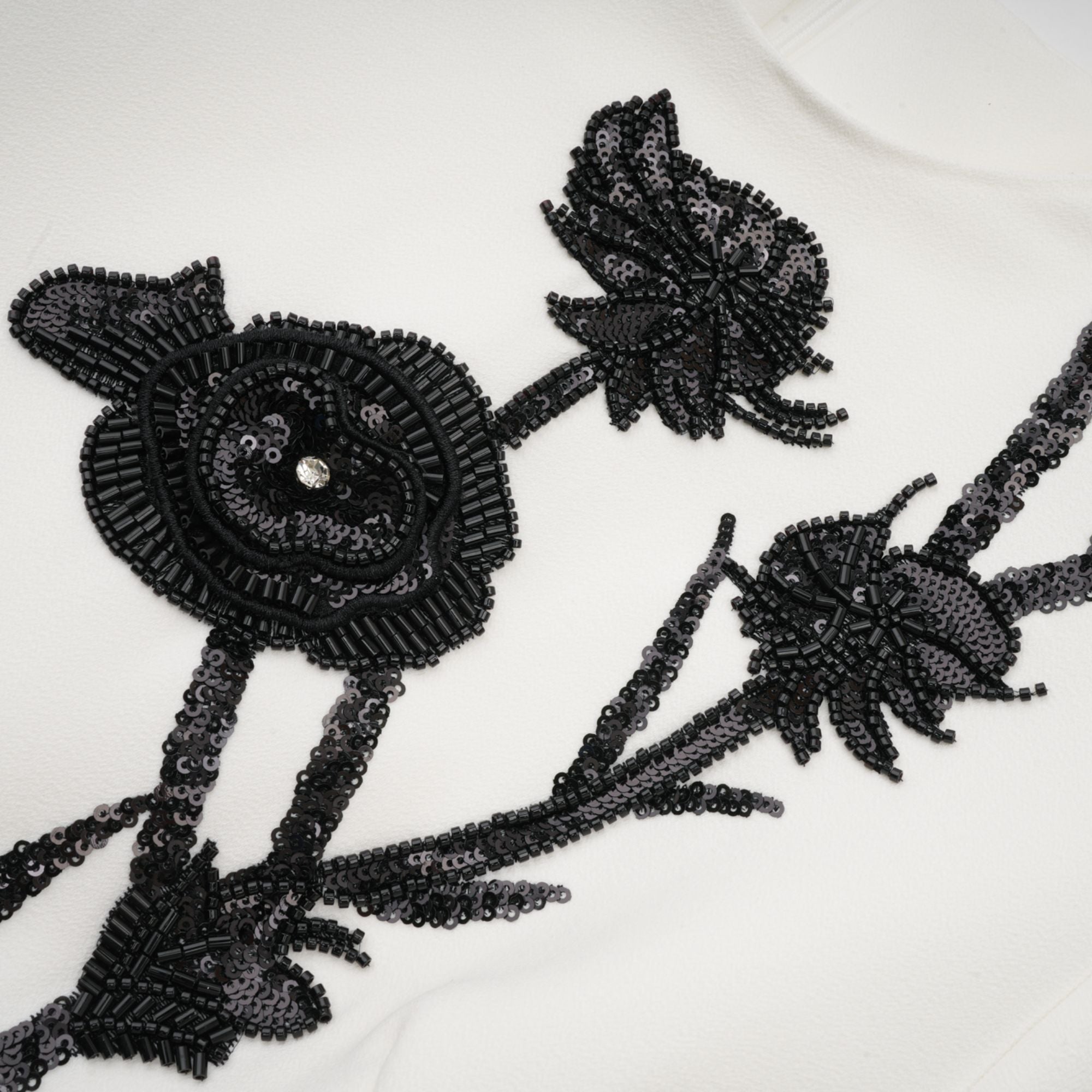 Vanessa white faux-flower embellished mini dress (Final Sale-US Only)