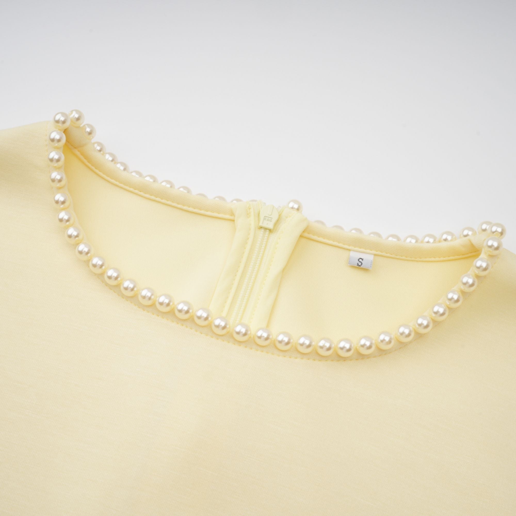 Piroska Yellow Pearl Trim Shawl Detail Maxi Dress