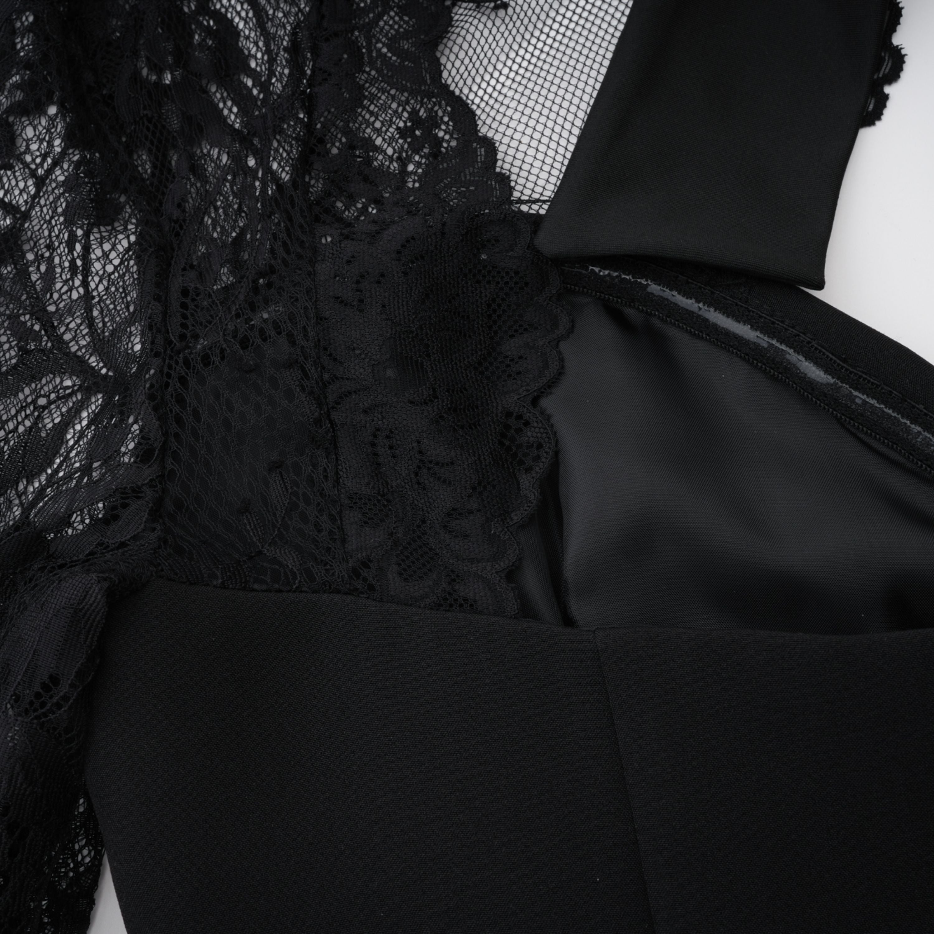 Quitterie Black Lace Panel Maxi Dress (Final Sale-US Only)