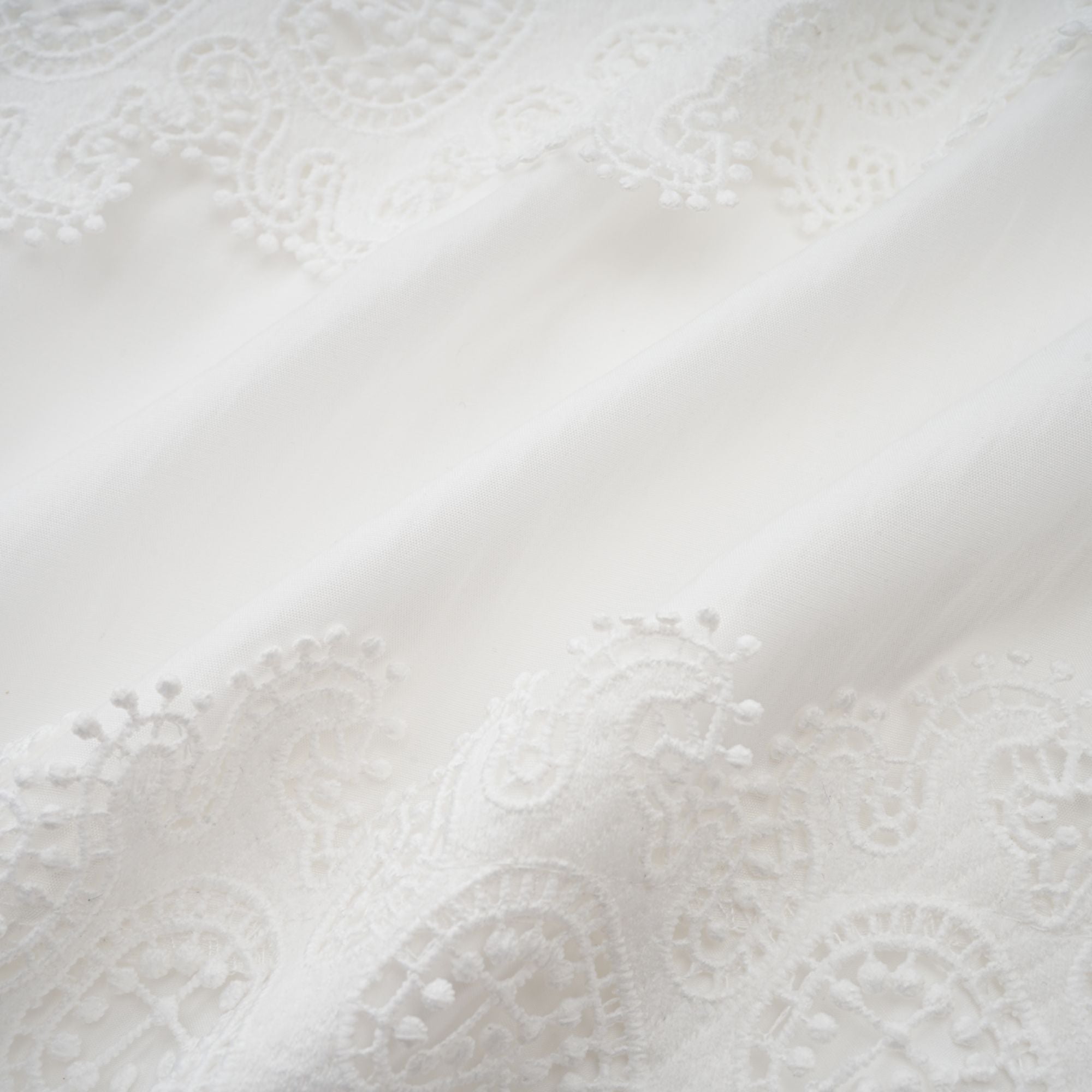 Tamara white belted lace-trim panelled midi dress