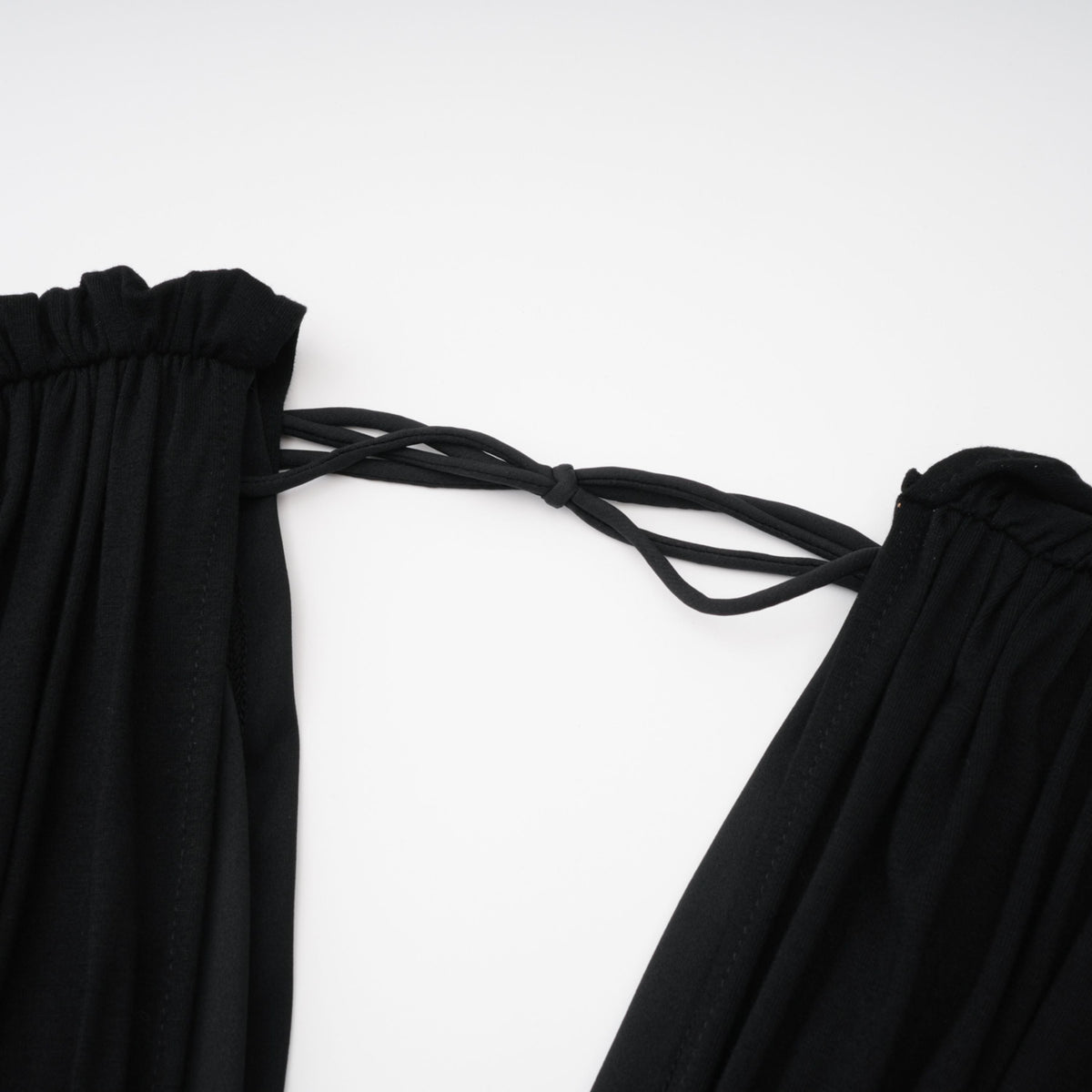 Gianina Black Deep V-Neck Draped Jumpsuit (Final Sale-US Only)
