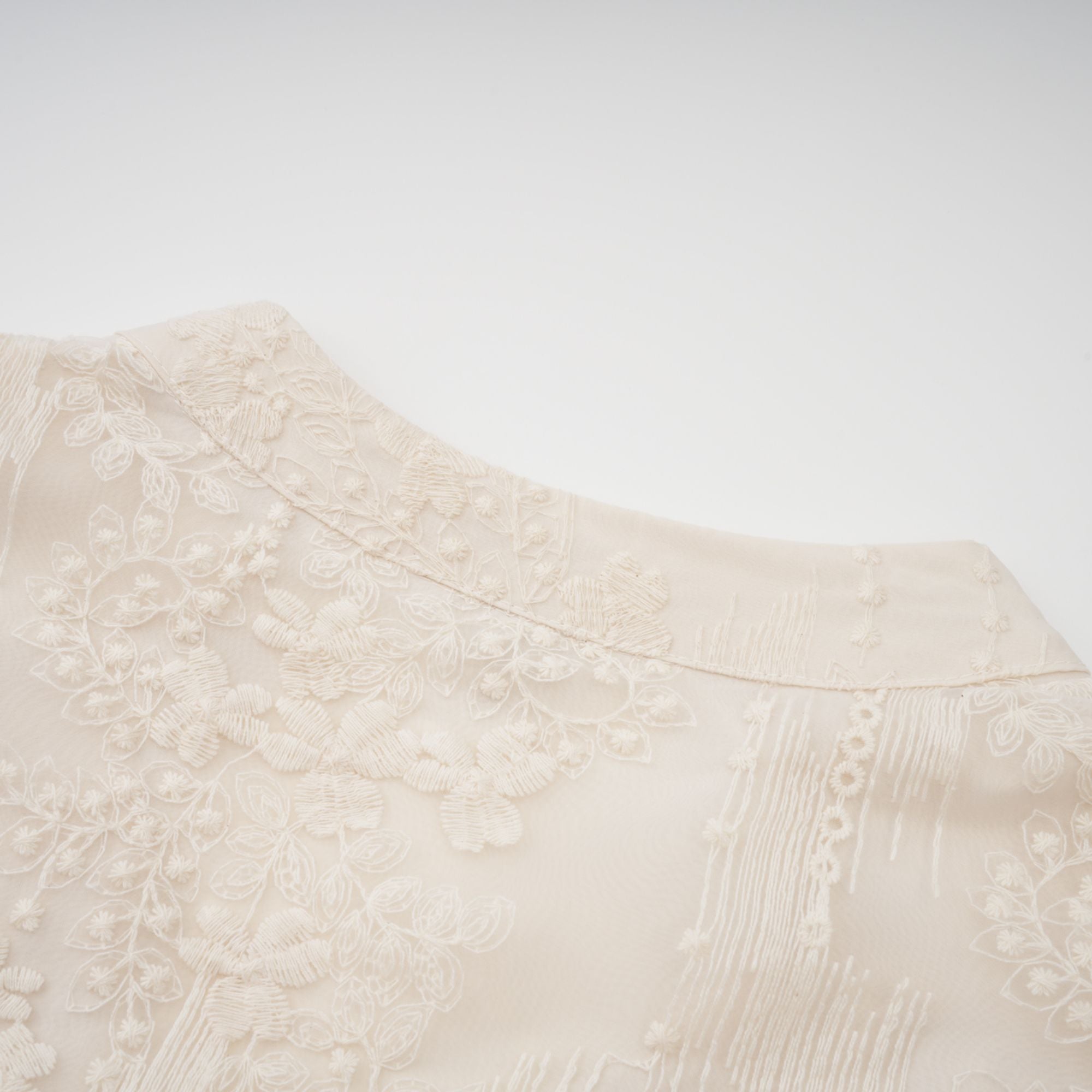 Roxane neutrals lace-embroidered midi dress