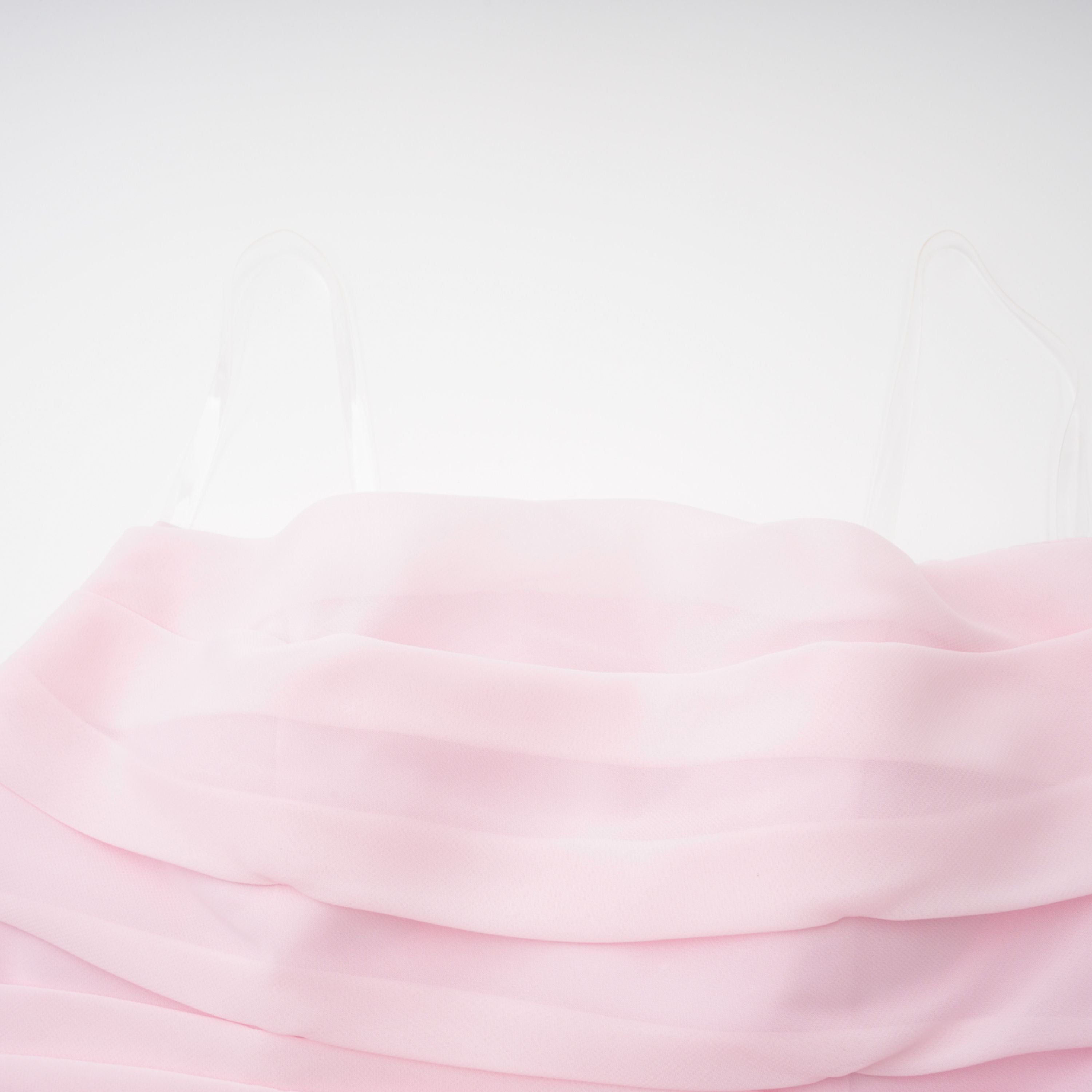 Romane Pink Strapless Corset Chiffon Maxi Dress