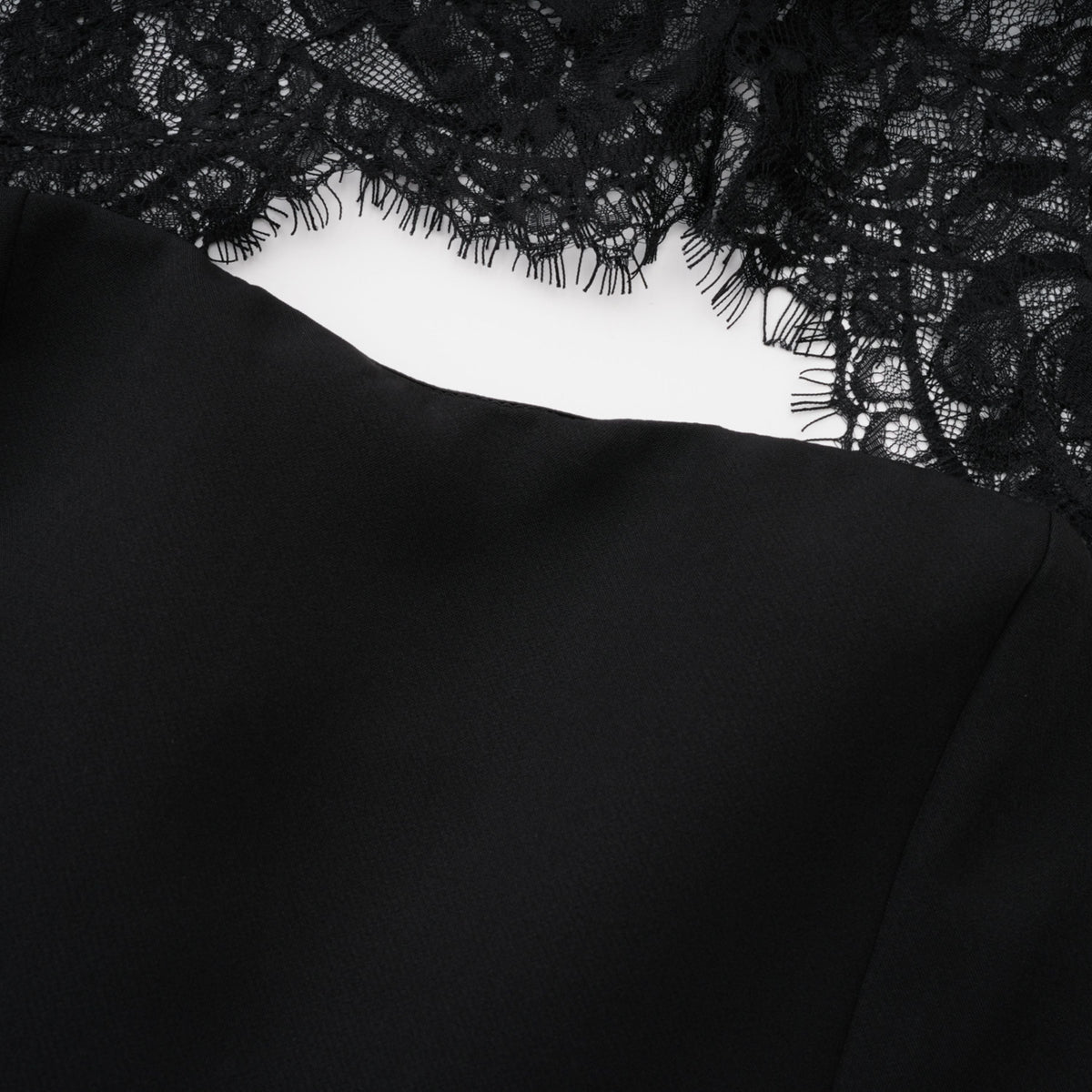 bokamoso black lace panel maxi gown
