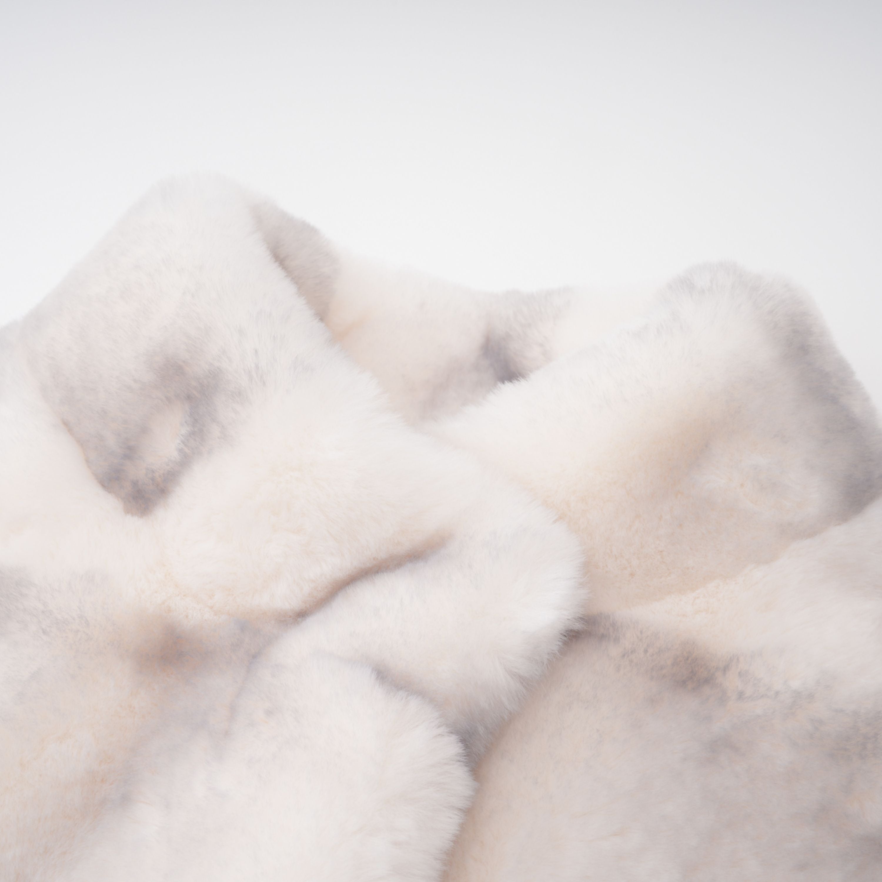 Alina White Gradient Faux Fur Short Coat (Final Sale)