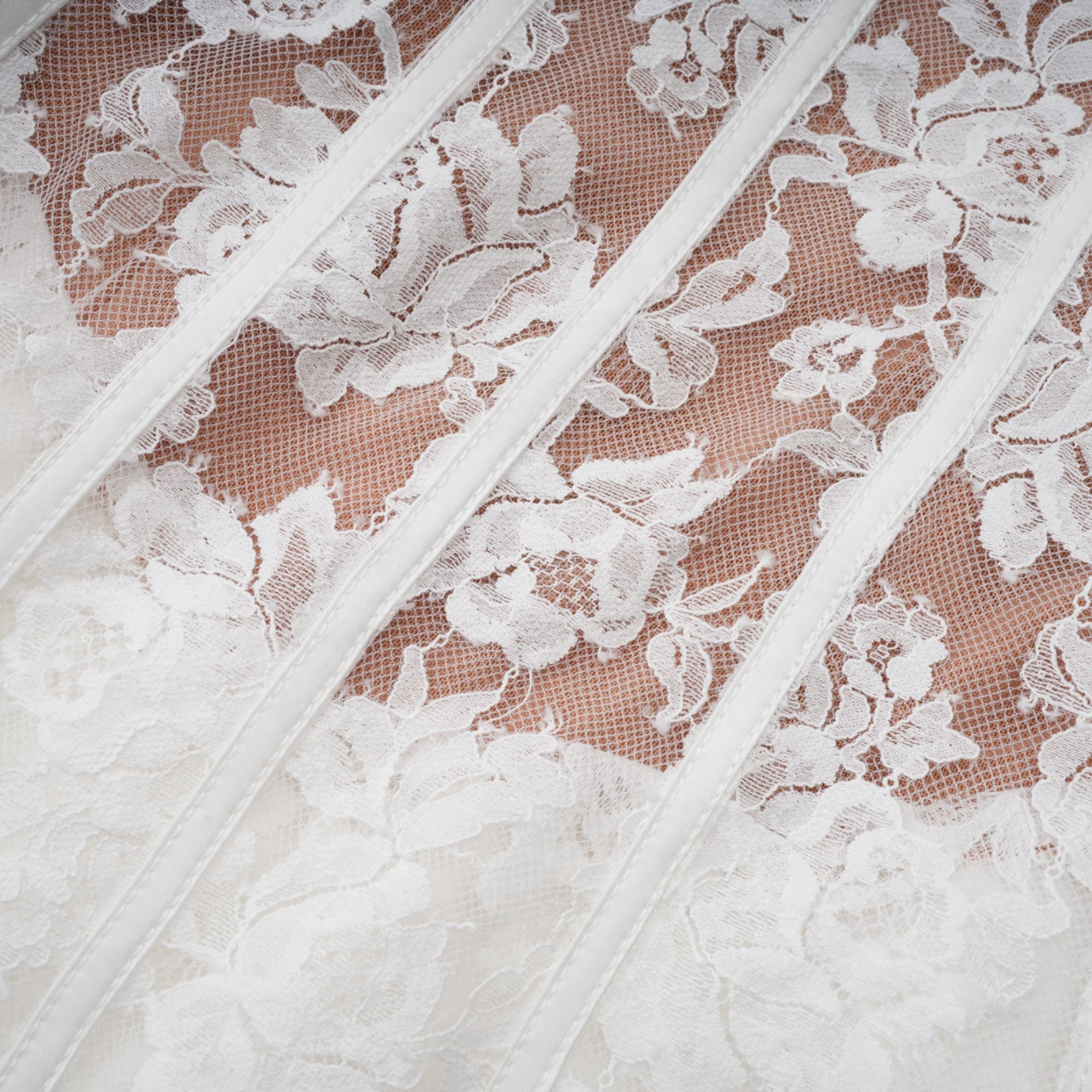 Vivienne white floral-lace corset mini dress