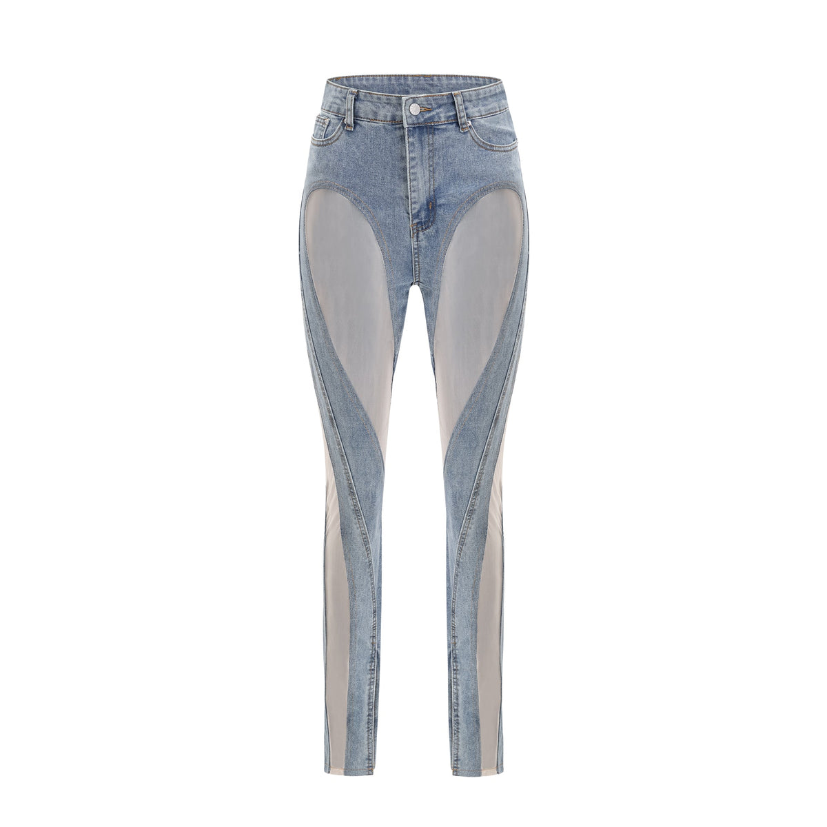 aélis sheer-panelled jeans