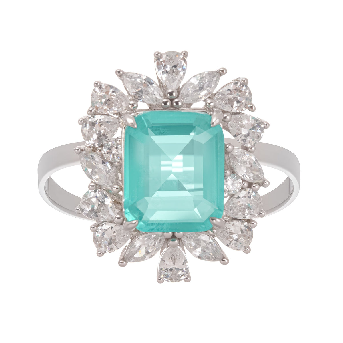 Maelle Turquoise Prong-Set Zircon Gemstone Sterling Silver Ring