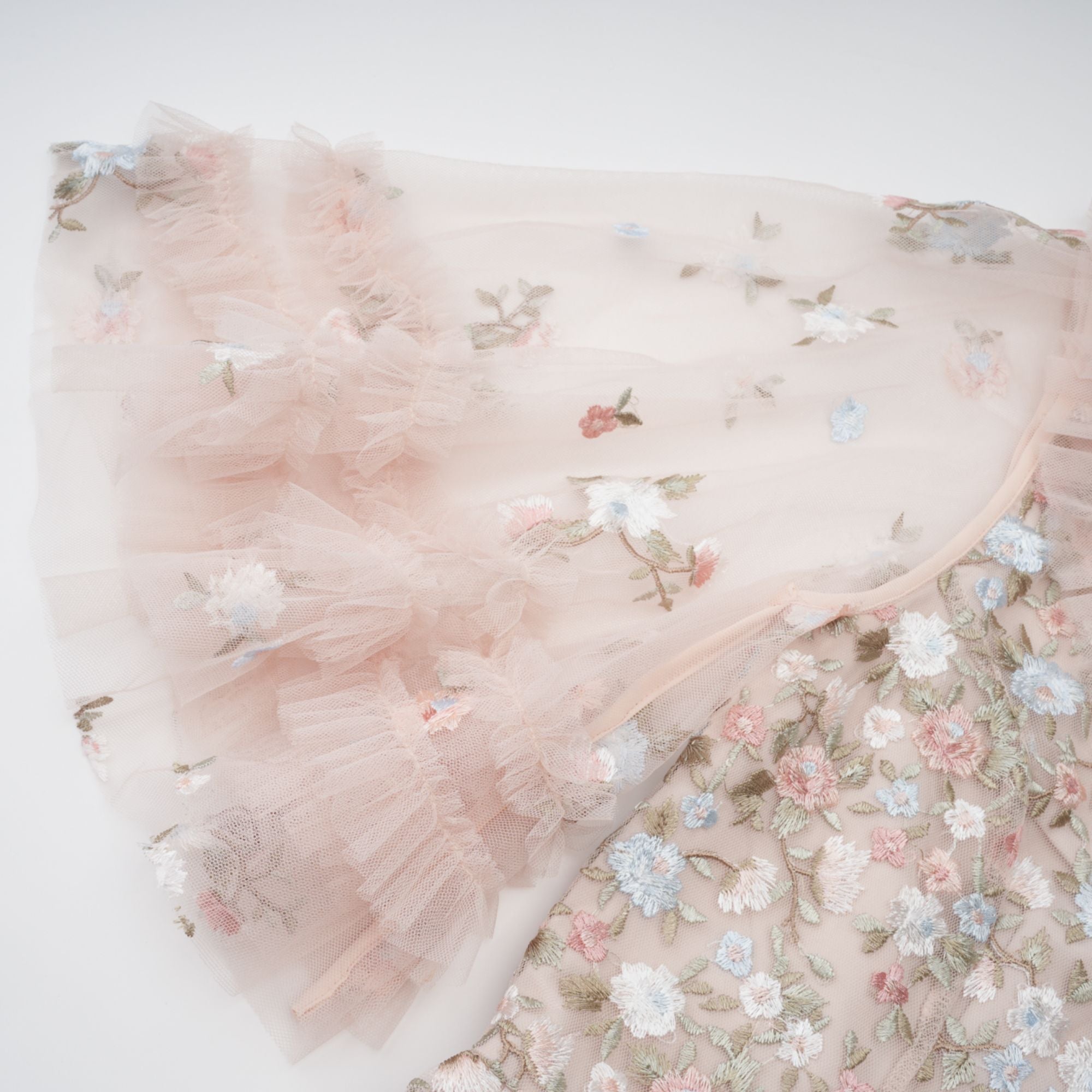 Kévina floral-embroidered tiered ruffled midi dress (US Only)