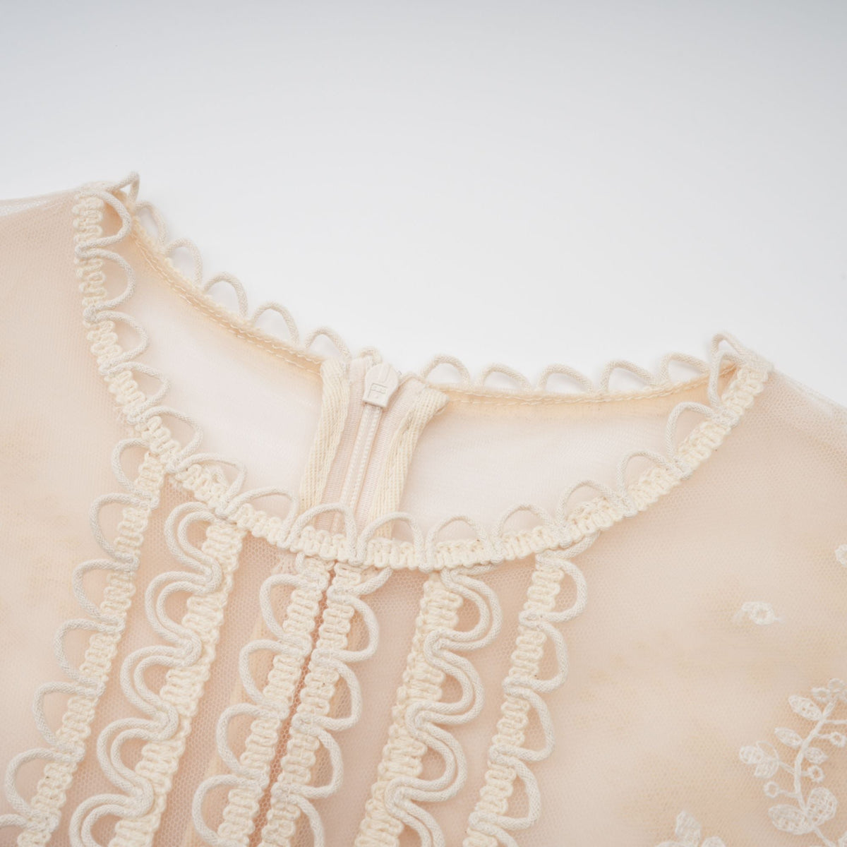 Fleur floral-embroidered lace midi dress in Neutrals (Final Sale-US Only)