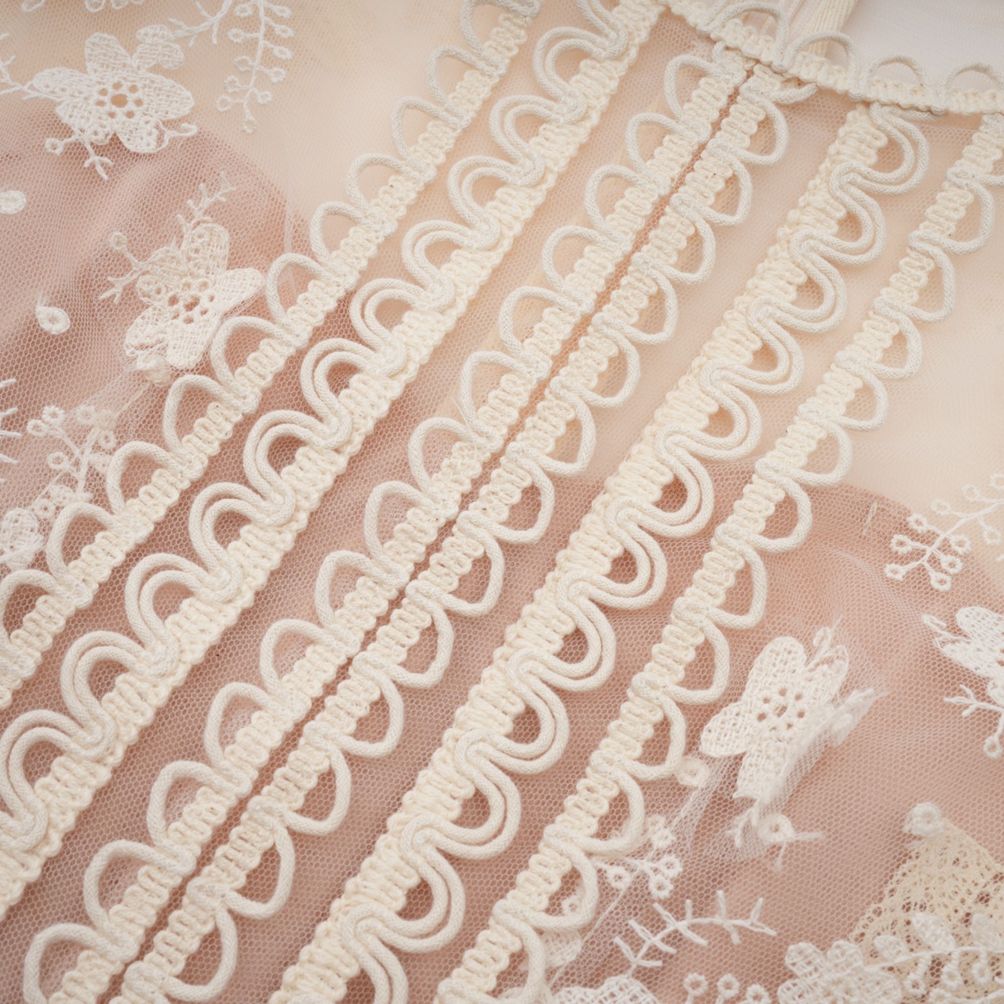 Fleur floral-embroidered lace midi dress in Neutrals (Final Sale-US Only)