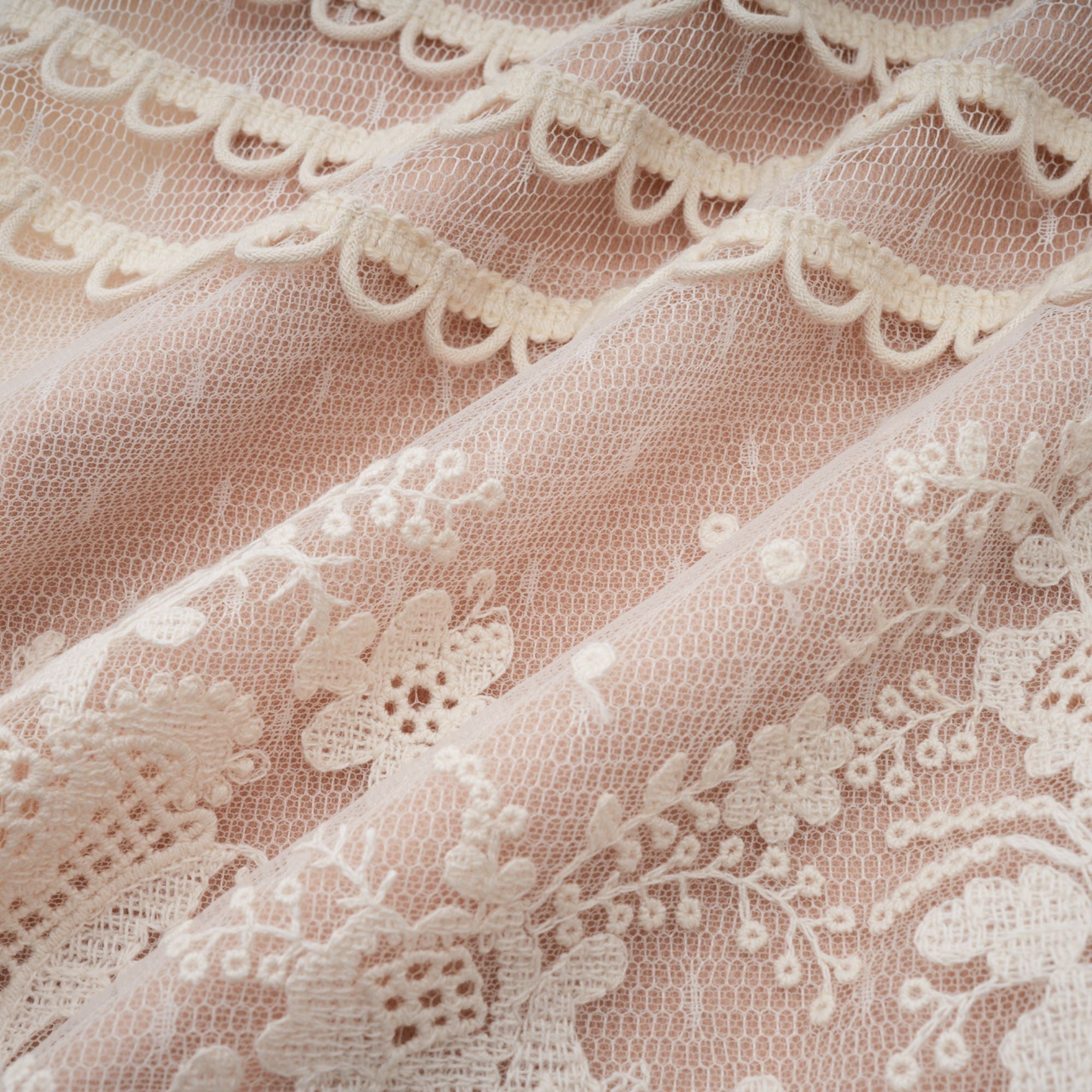 Fleur floral-embroidered lace midi dress in Neutrals (Final Sale-US Only)