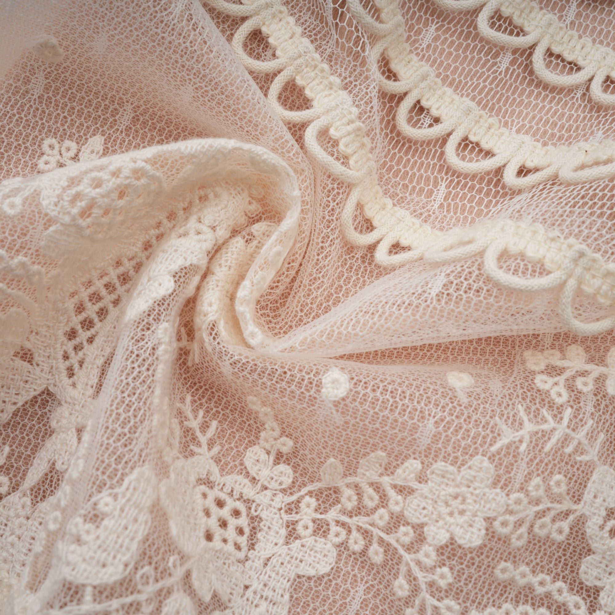 Fleur floral-embroidered lace midi dress in Neutrals (Final Sale-US Only)