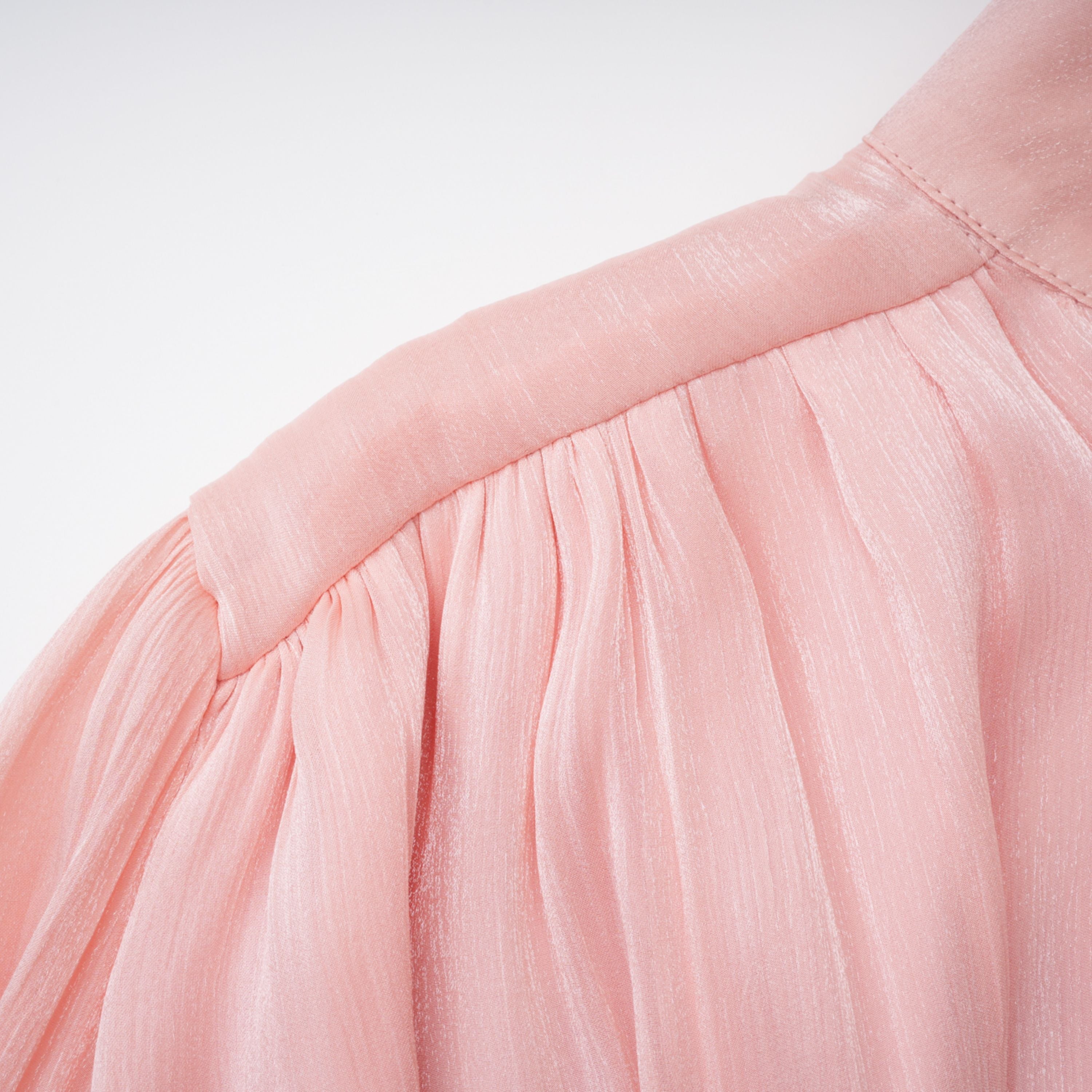 Emersyn Pink High-Neck Ruffled Detail Mini Dress (Final Sale-US Only)