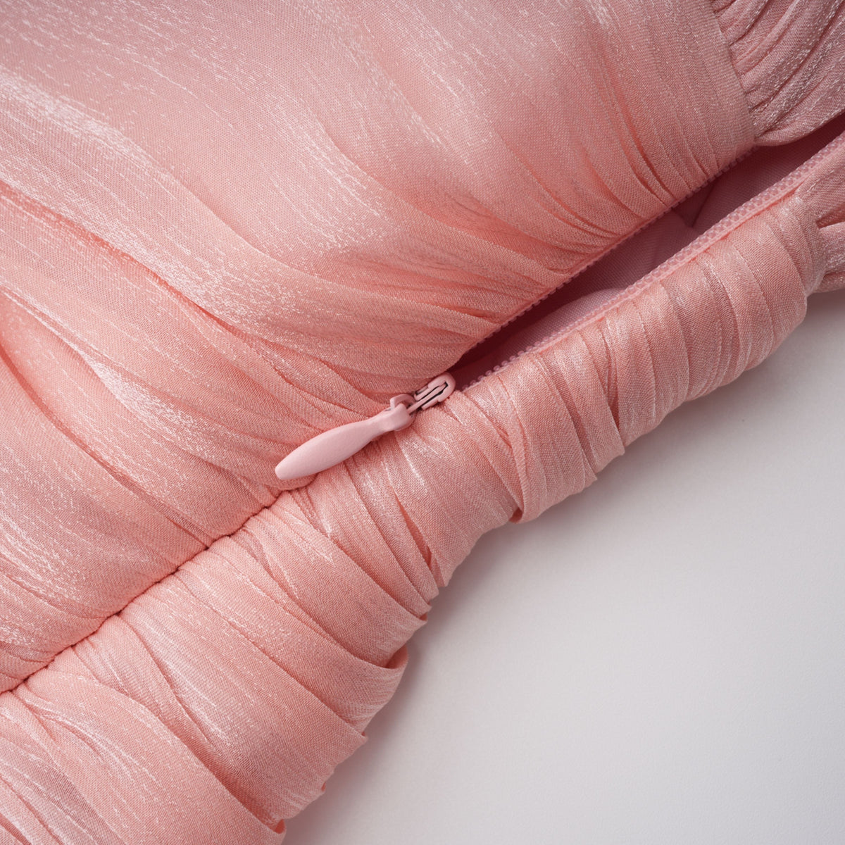 Emersyn Pink High-Neck Ruffled Detail Mini Dress (Final Sale-US Only)