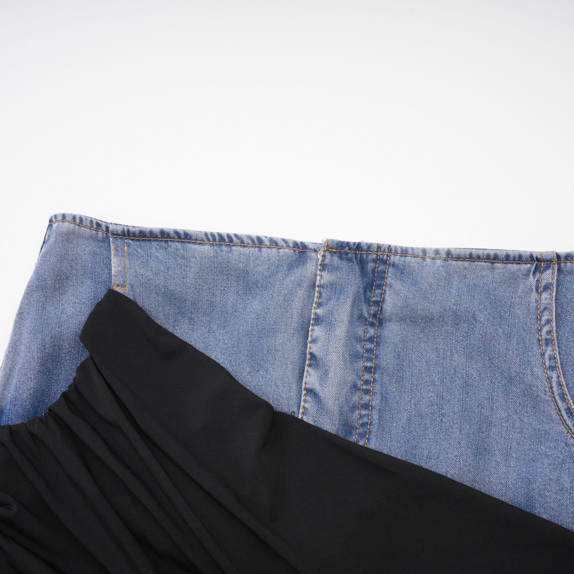 Nala jersey-panelled denim top & skirt matching set (Final Sale)