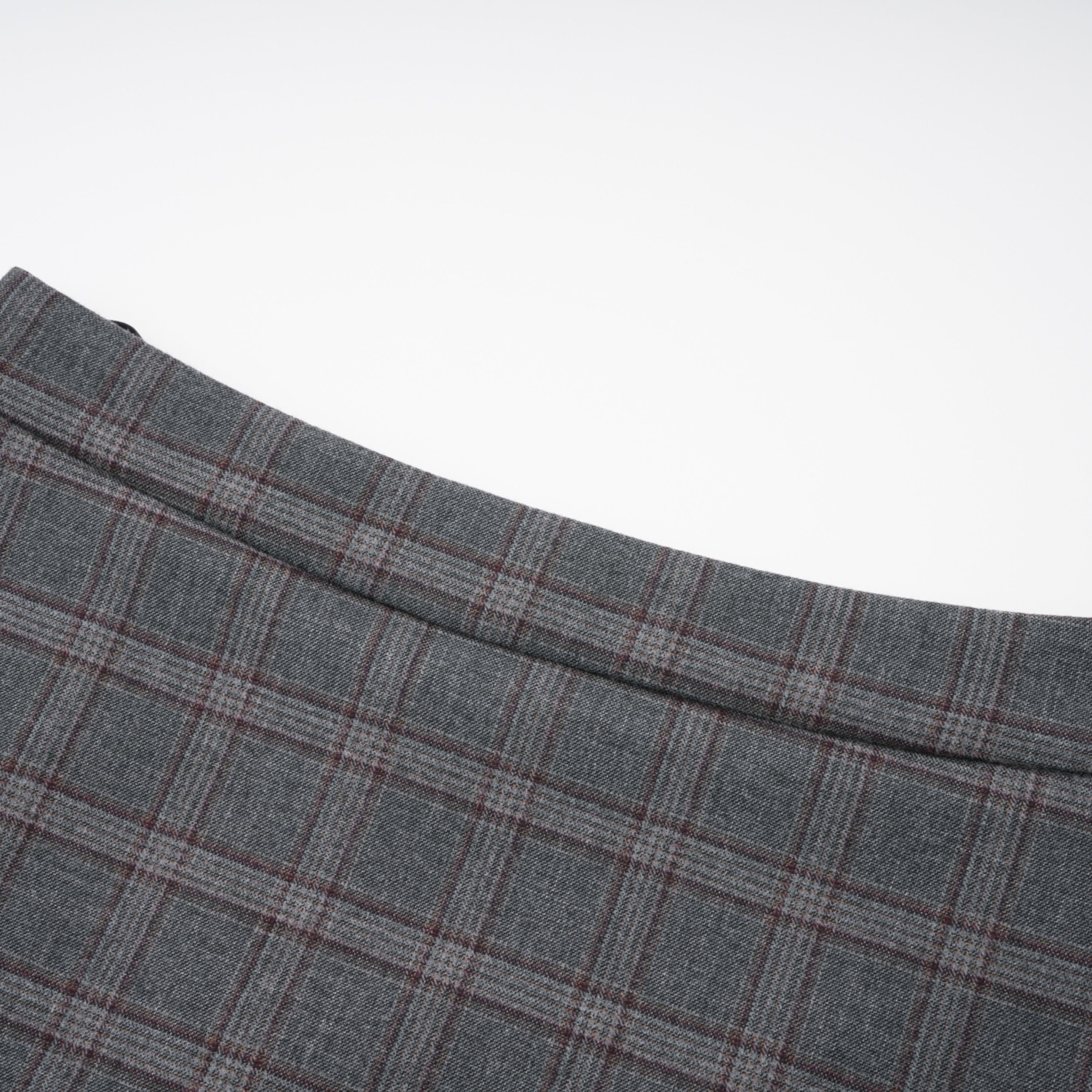 Serena Grey Cut Out Checked Blazer & Skirt Set