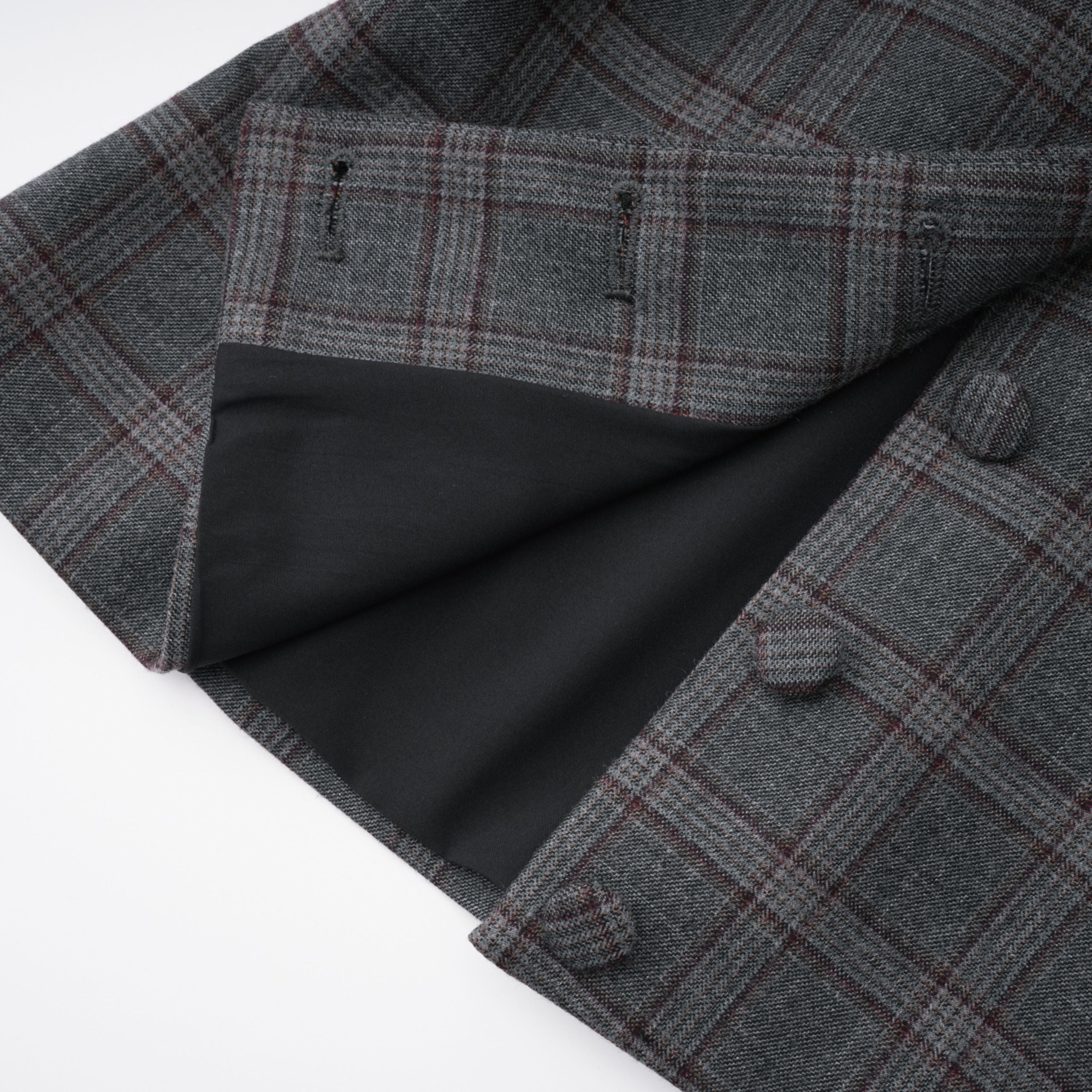 Serena Grey Cut Out Checked Blazer & Skirt Set