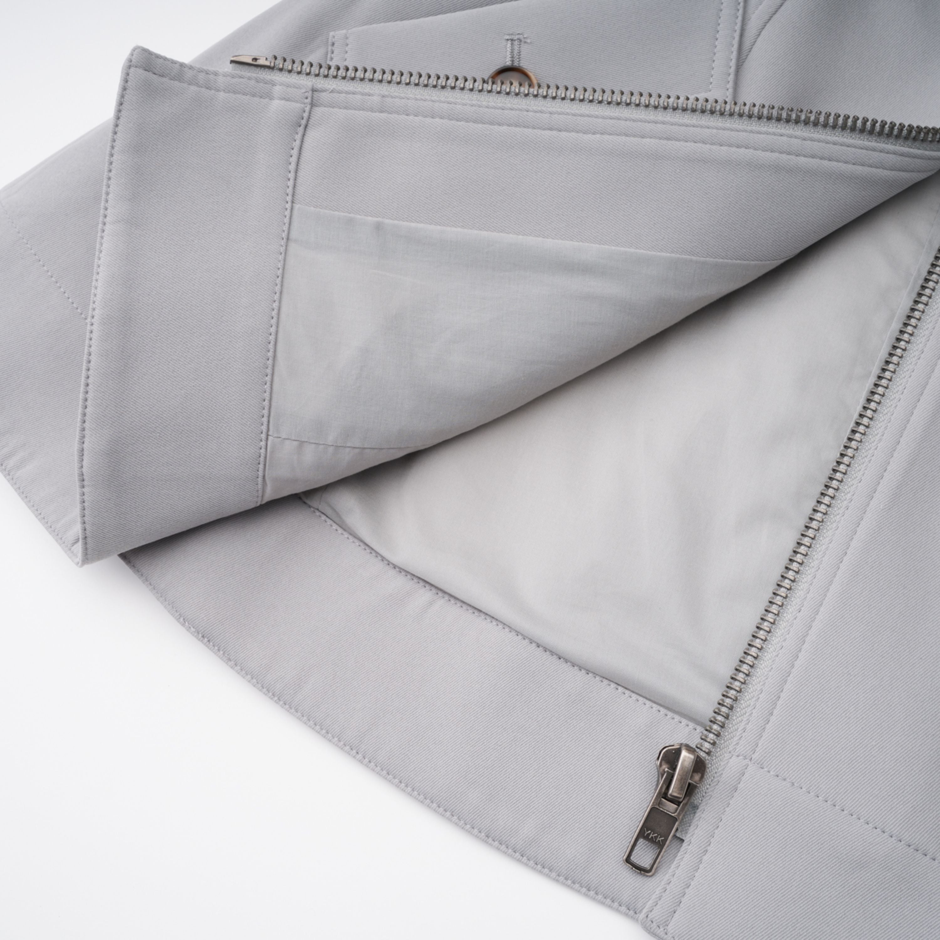 Vilma Grey Leather Collar Hunting Jacket