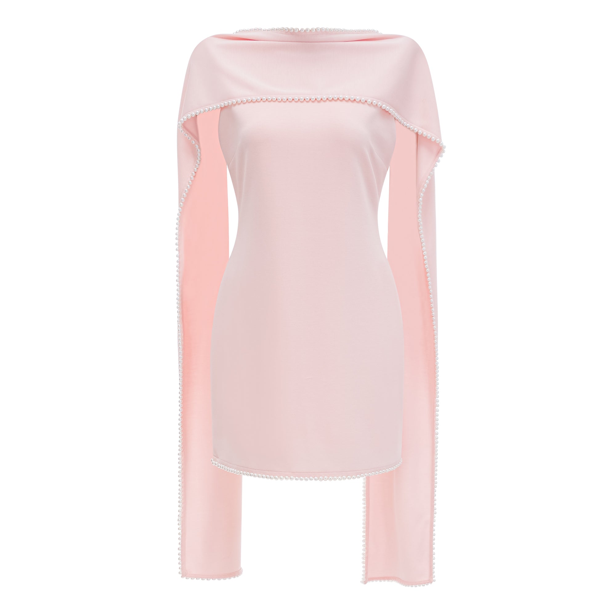 Piroska Pink Sleeveless Pearl Trim Mini Dress (Final Sale-US Only)