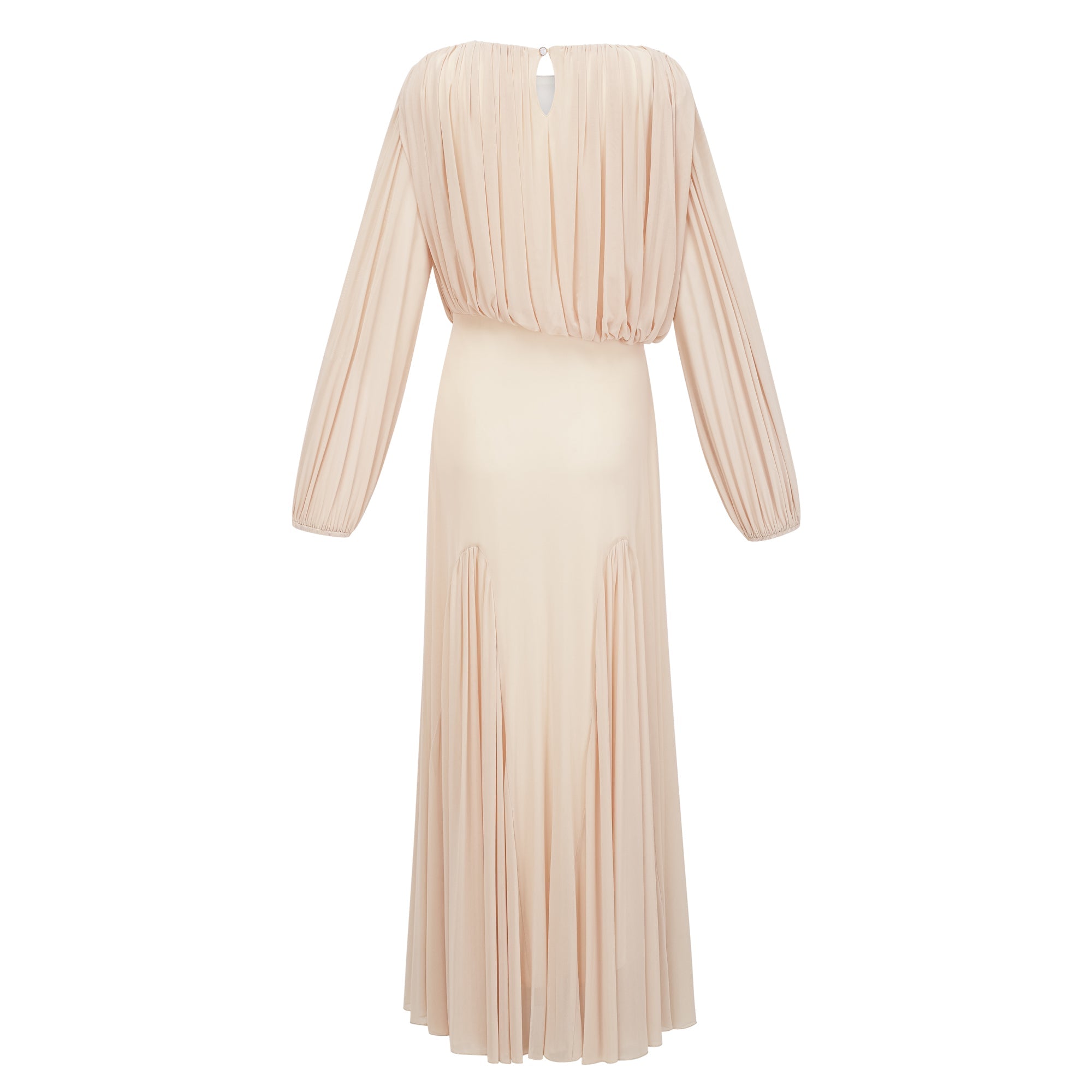Annabelle Yellow Lantern Sleeve Pleated Maxi Dress