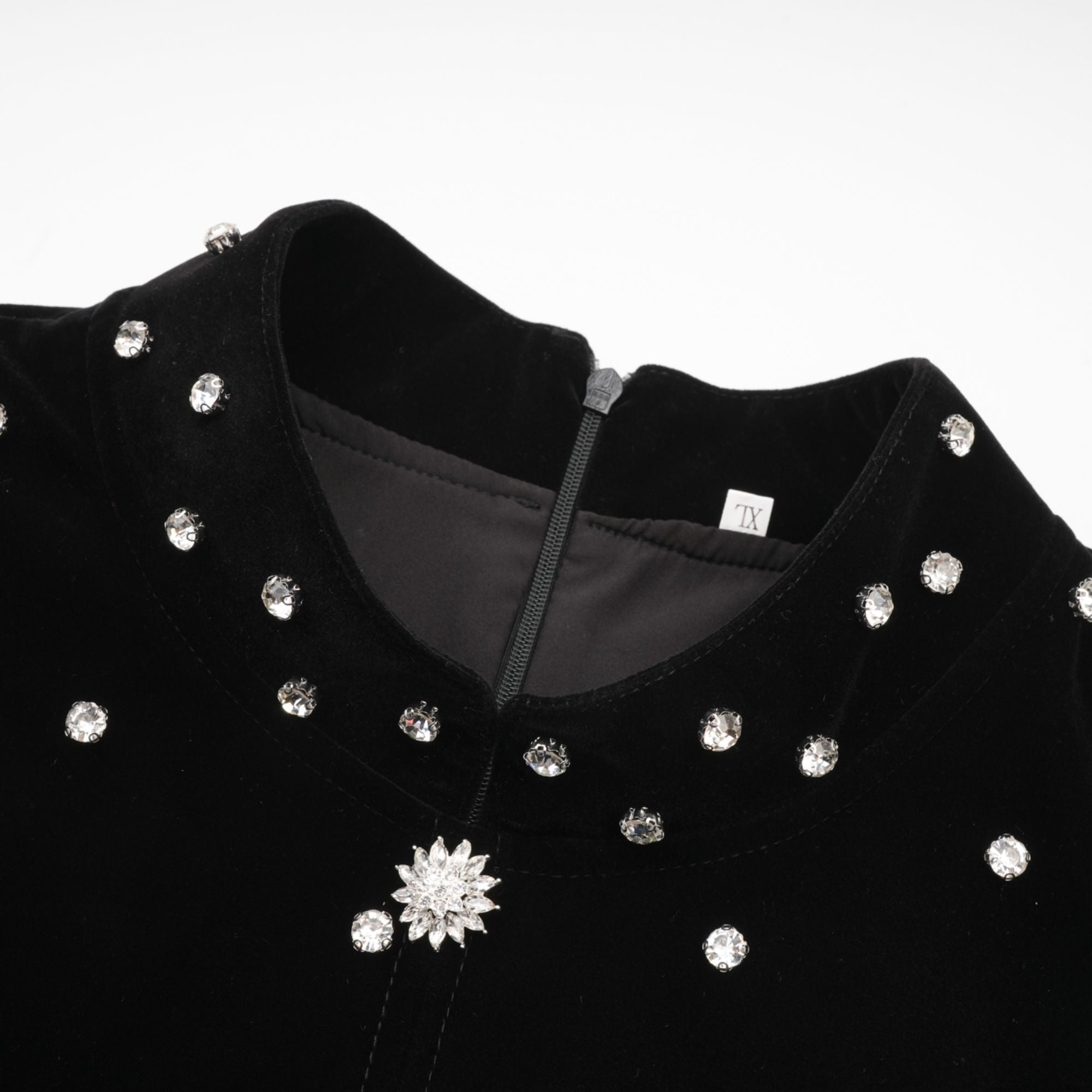 Lola black embellished velvet midi dress