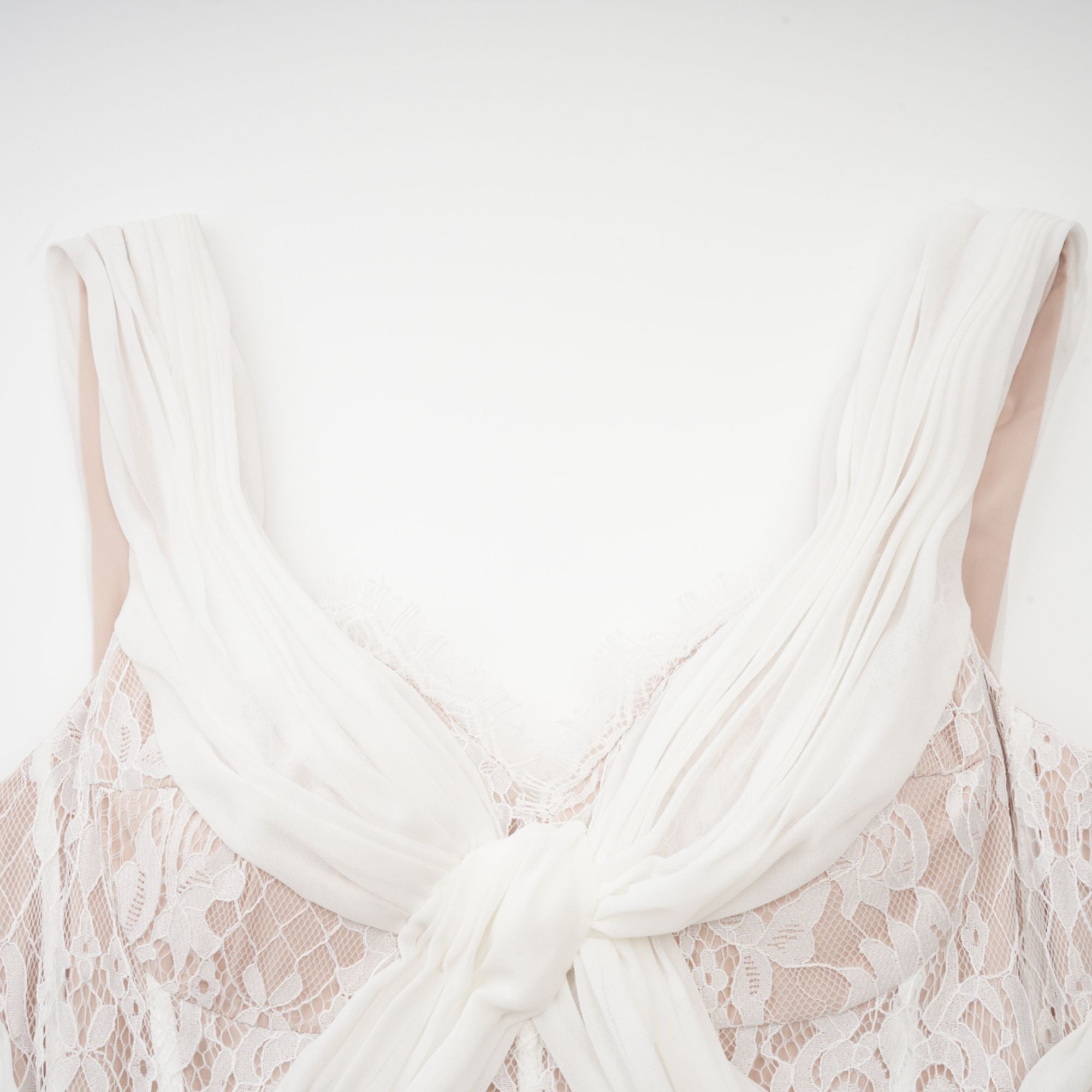 Arantxa white lace pleated maxi dress (Final Sale-US Only)