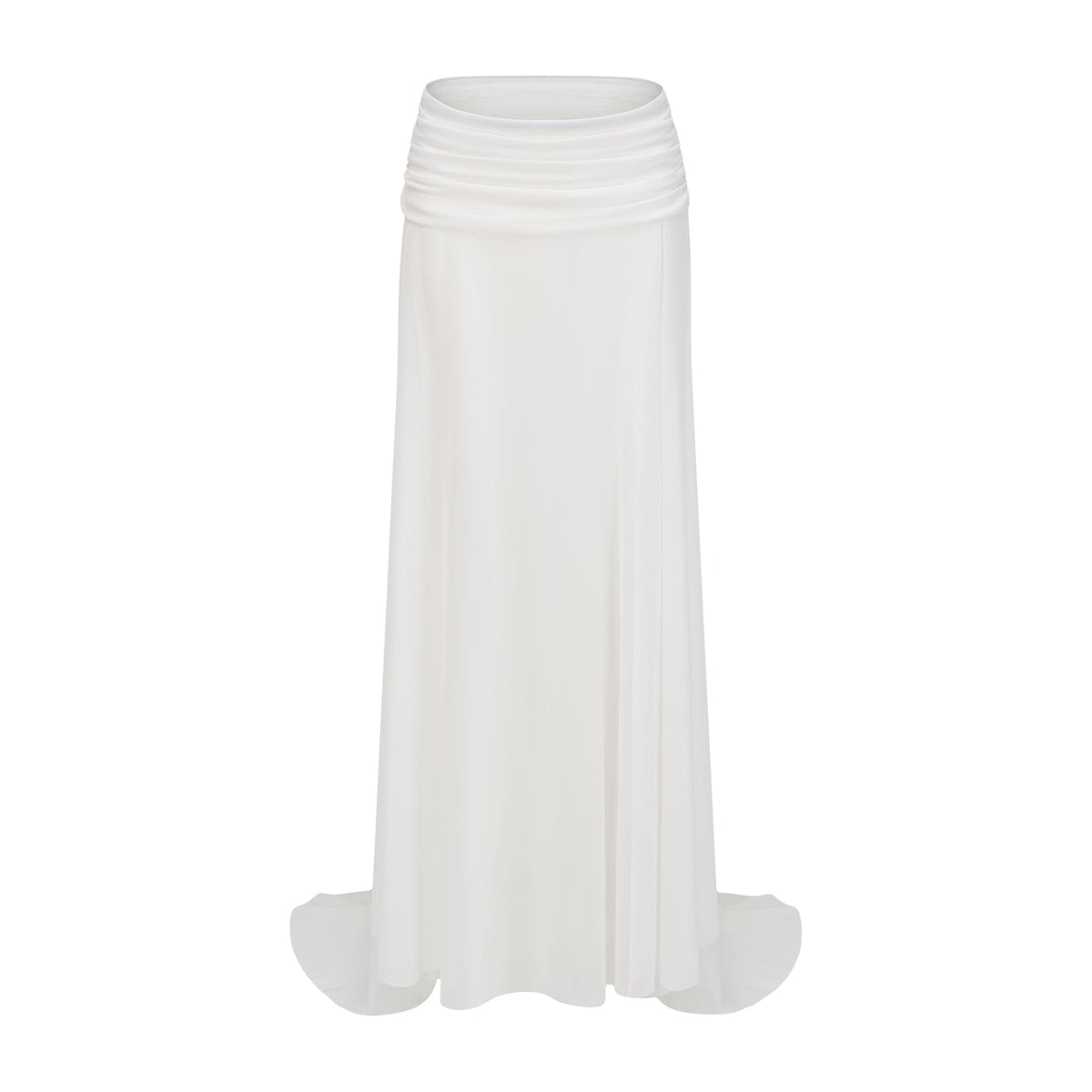 Giuseppina White High Neck Cut-Out Top & Skirt Set