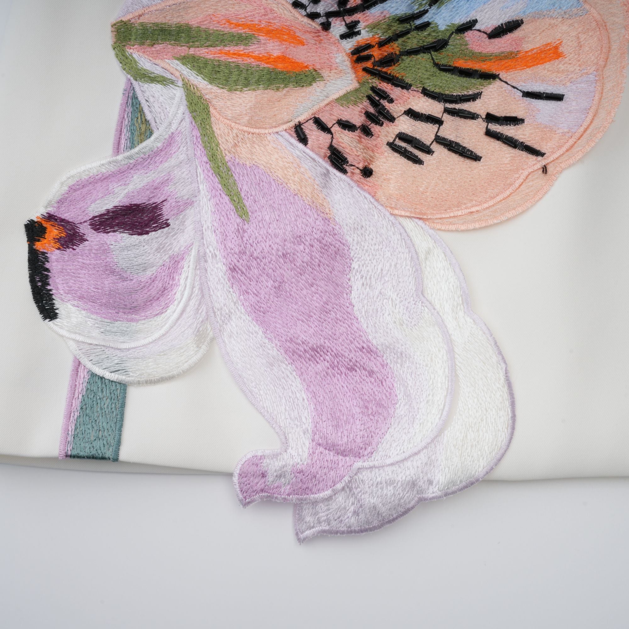 Automne White Floral Embroidered Mini Dress