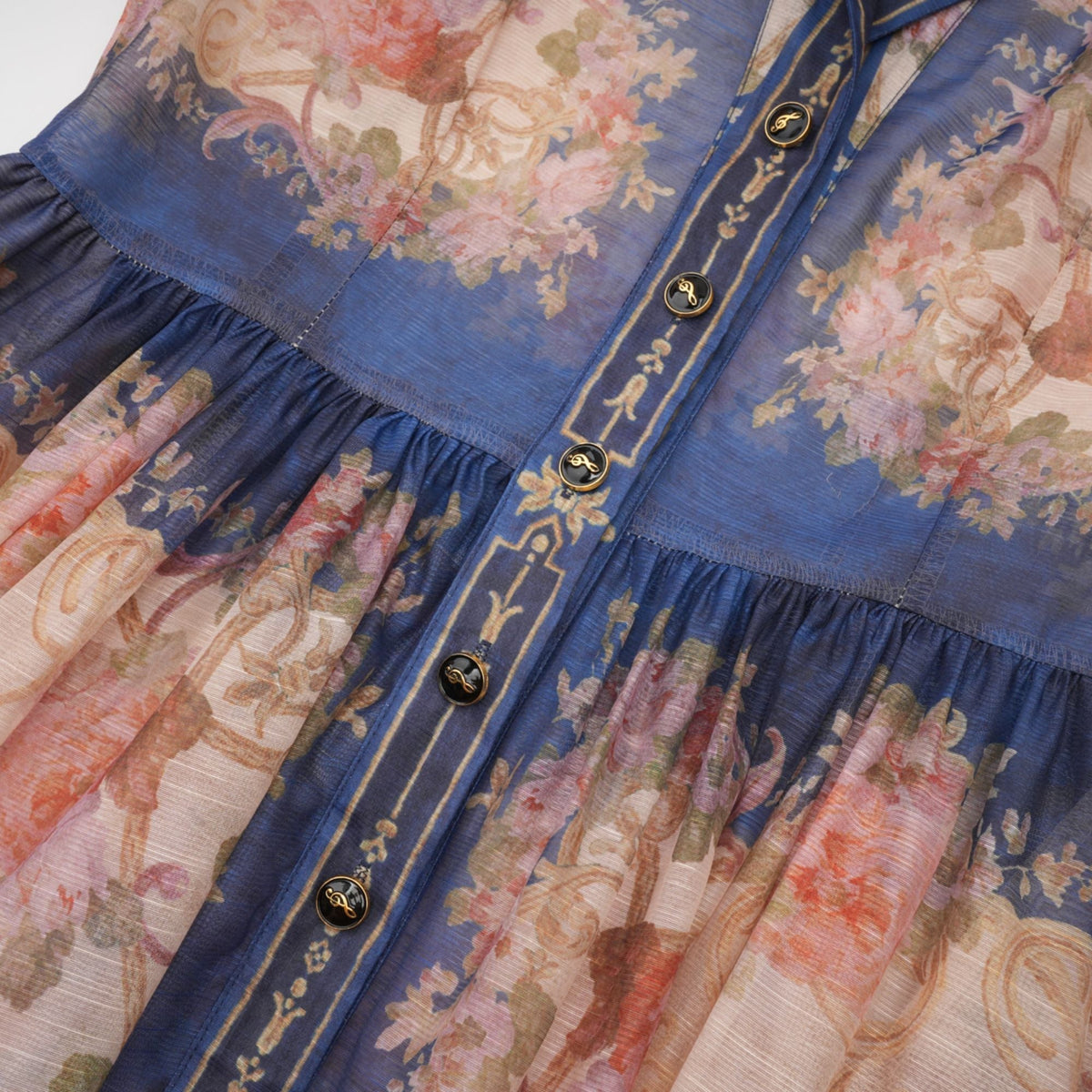 Aélis pattern-print midi dress - Blue
