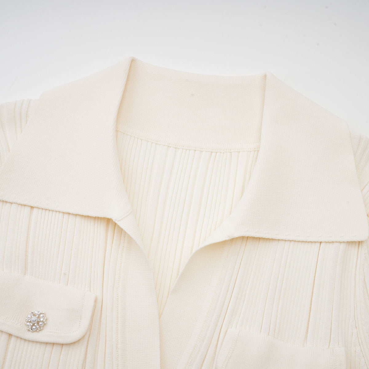 Nouria white mermaid-hem knit midi dress