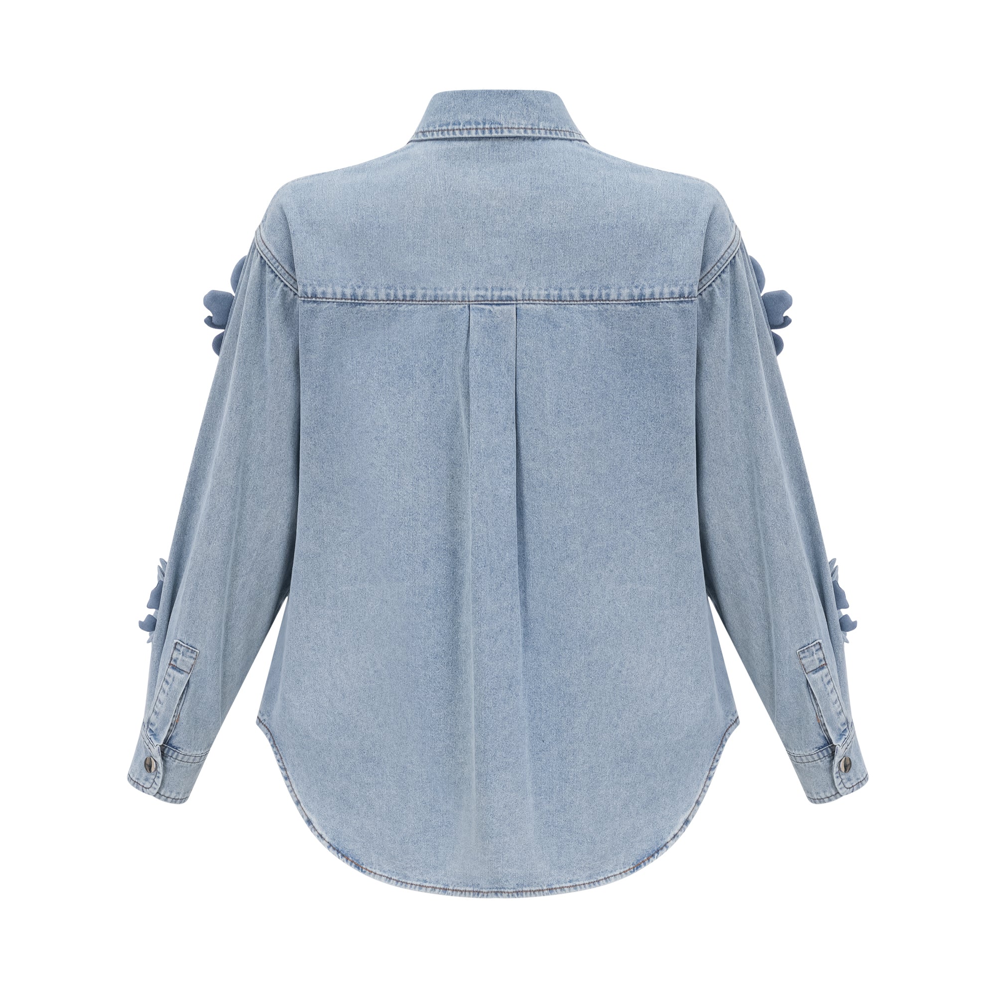 Armelle floral-appliqué denim shirt