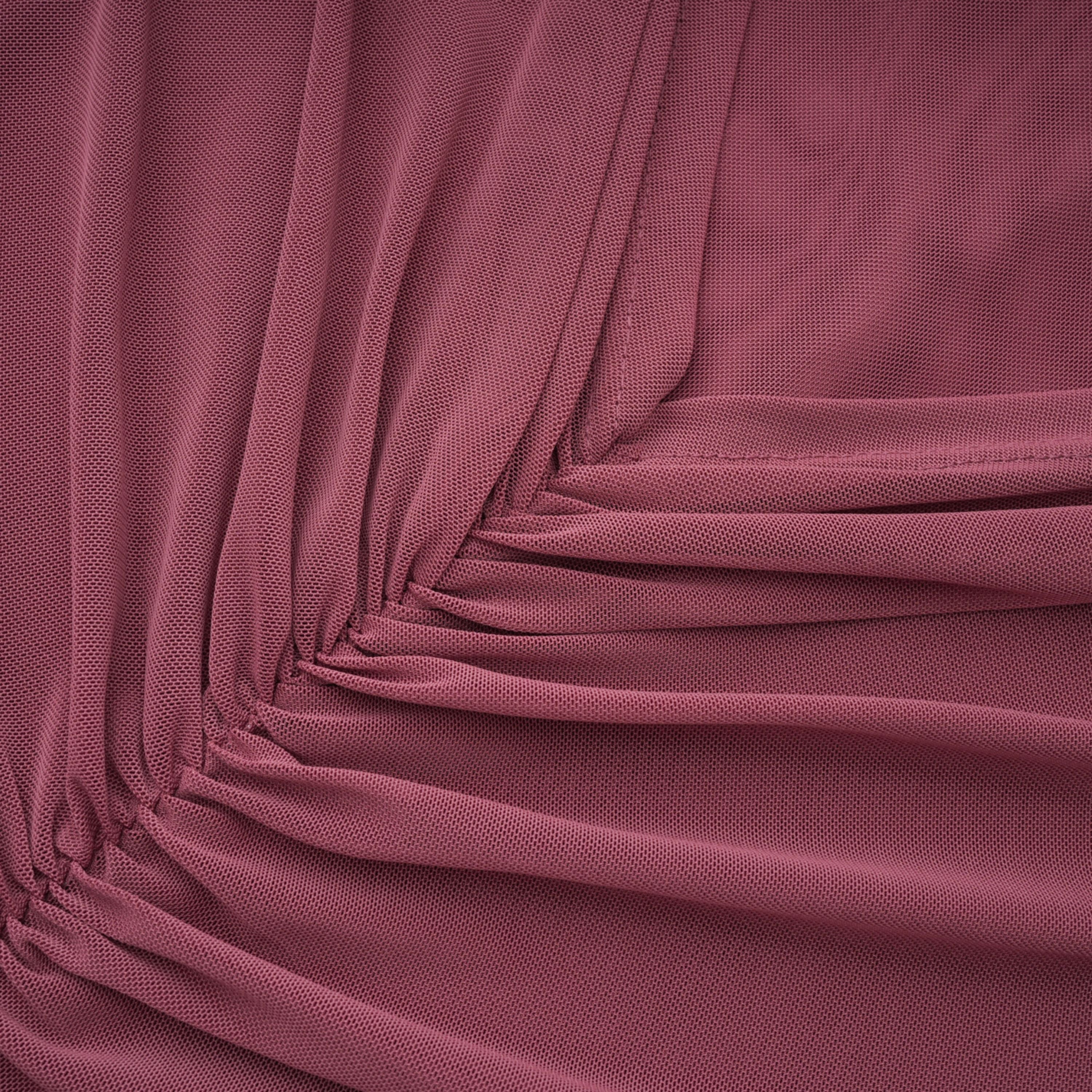 Liliana Brown Asymmetrical Ruched Cape Maxi Dress