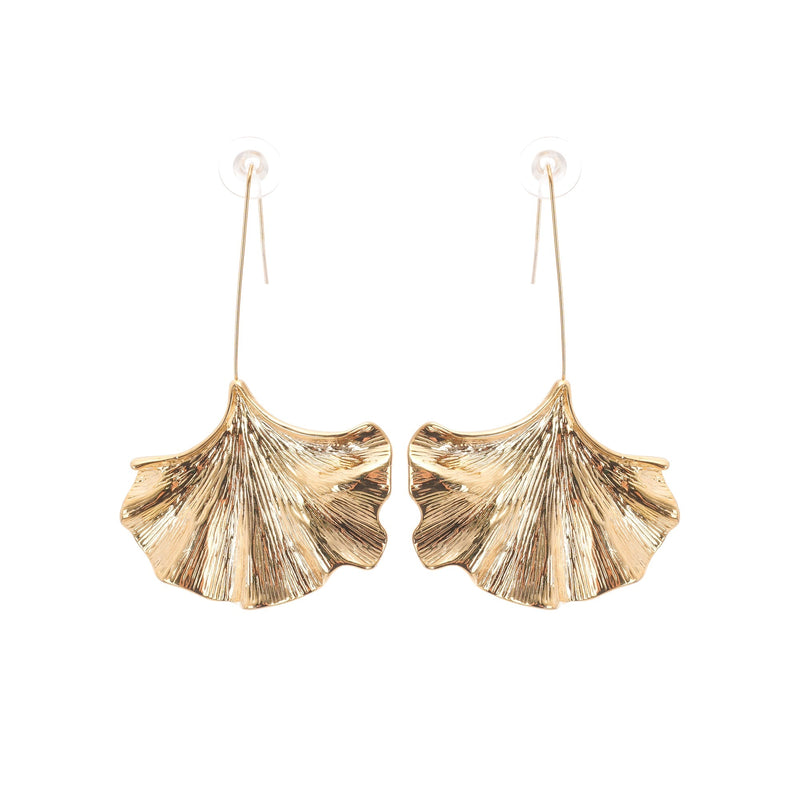 Juliet gold ginkgo drop earrings
