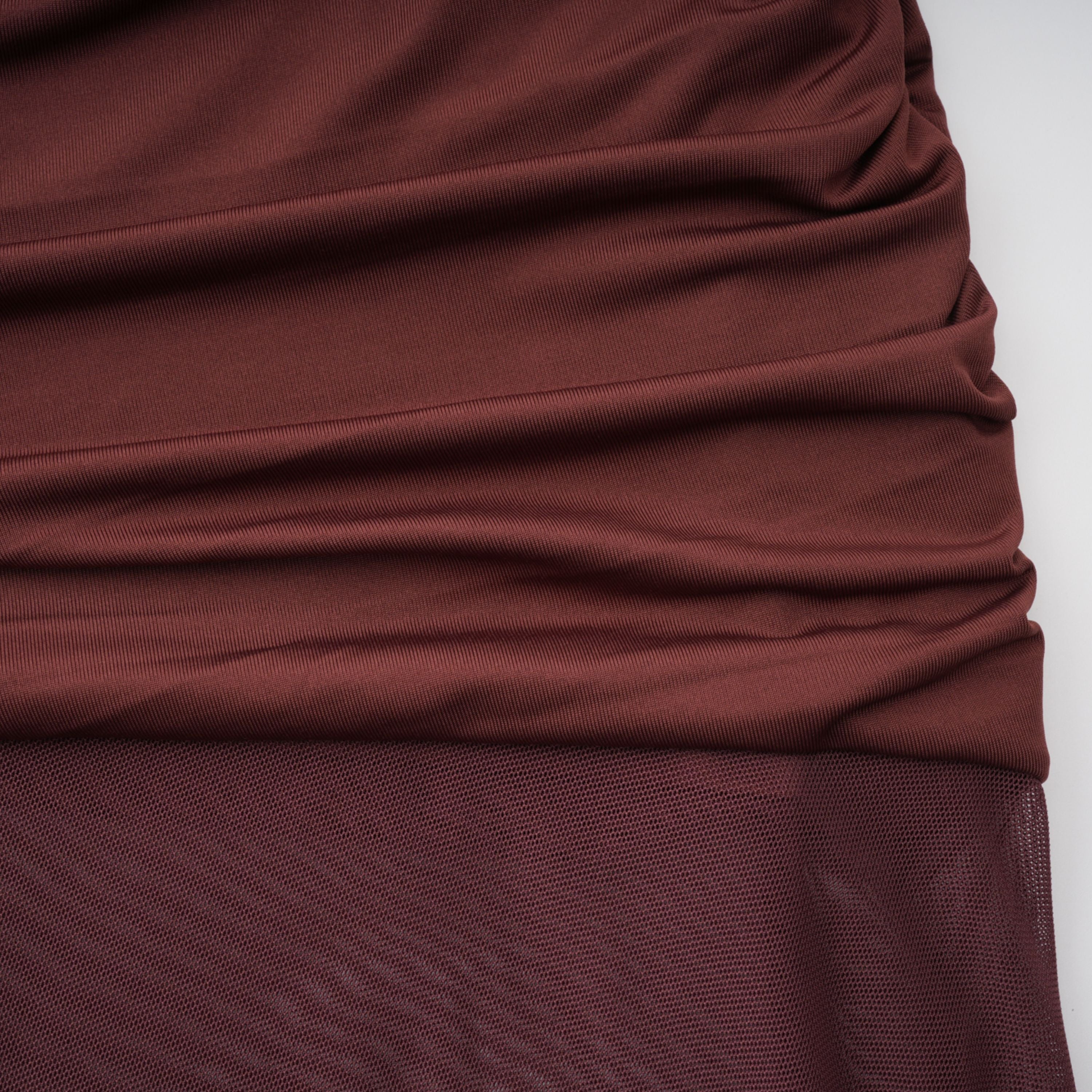Seren Brown Ruched Tulle Panel Maxi Dress (Final Sale-US Only)
